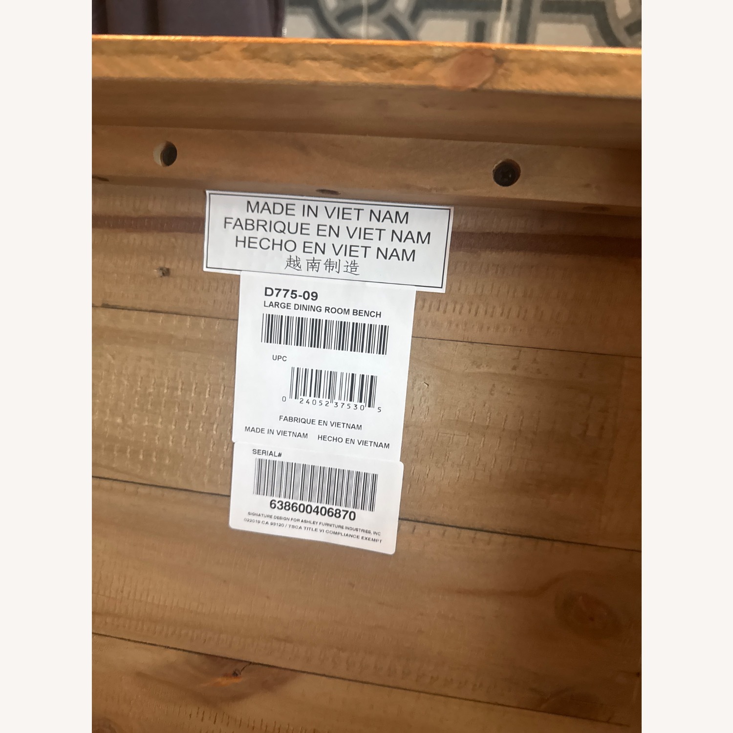 Ashley Furniture Wooden Dining Table with 4 Chairs and Bench  - image-5