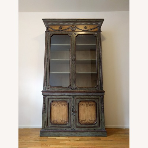 Used Domain Furniture Hand Painted Wood/Glass Bookshelf for sale on AptDeco