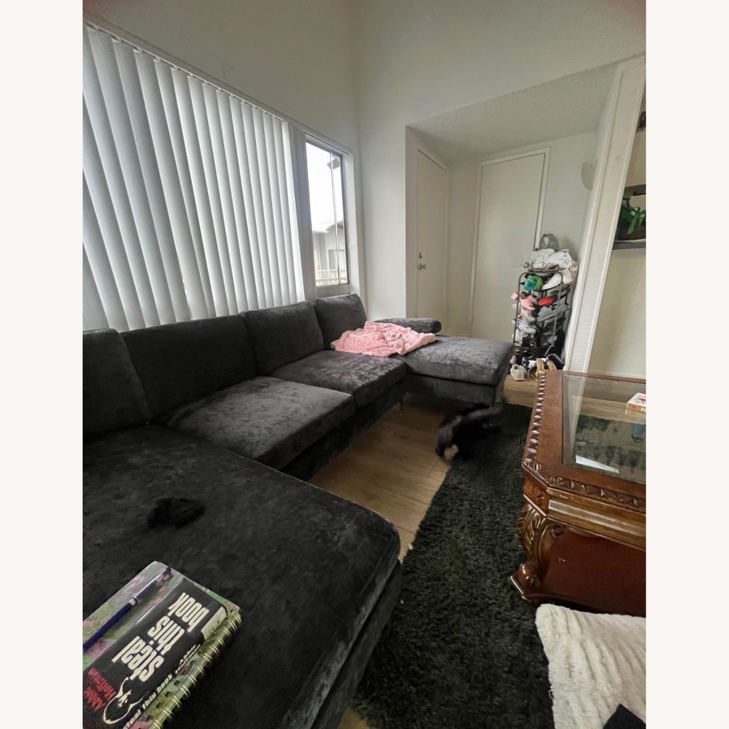 Dark Grey Pull Apart Sectional Sofa - image-2