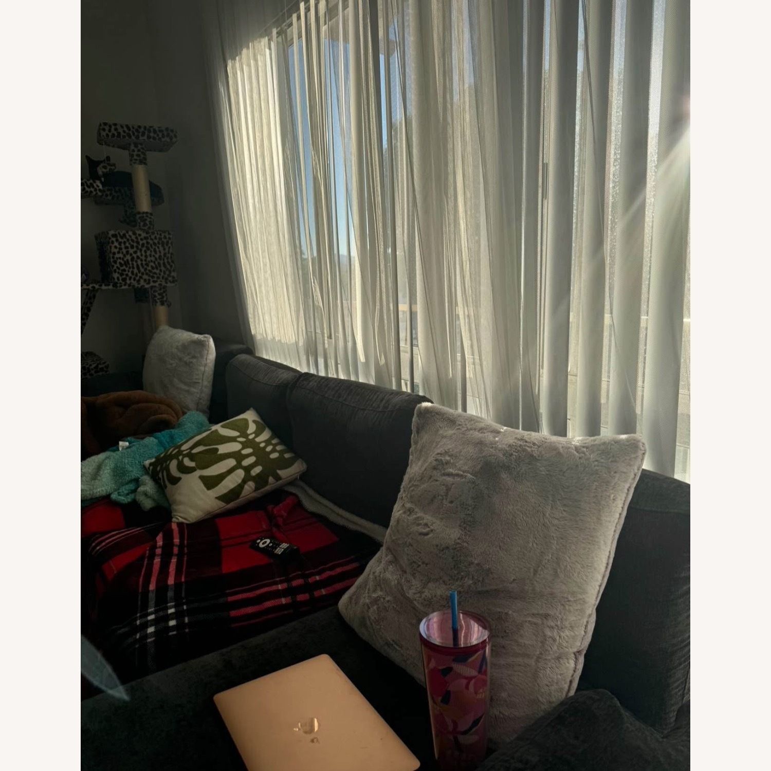 Dark Grey Pull Apart Sectional Sofa - image-5