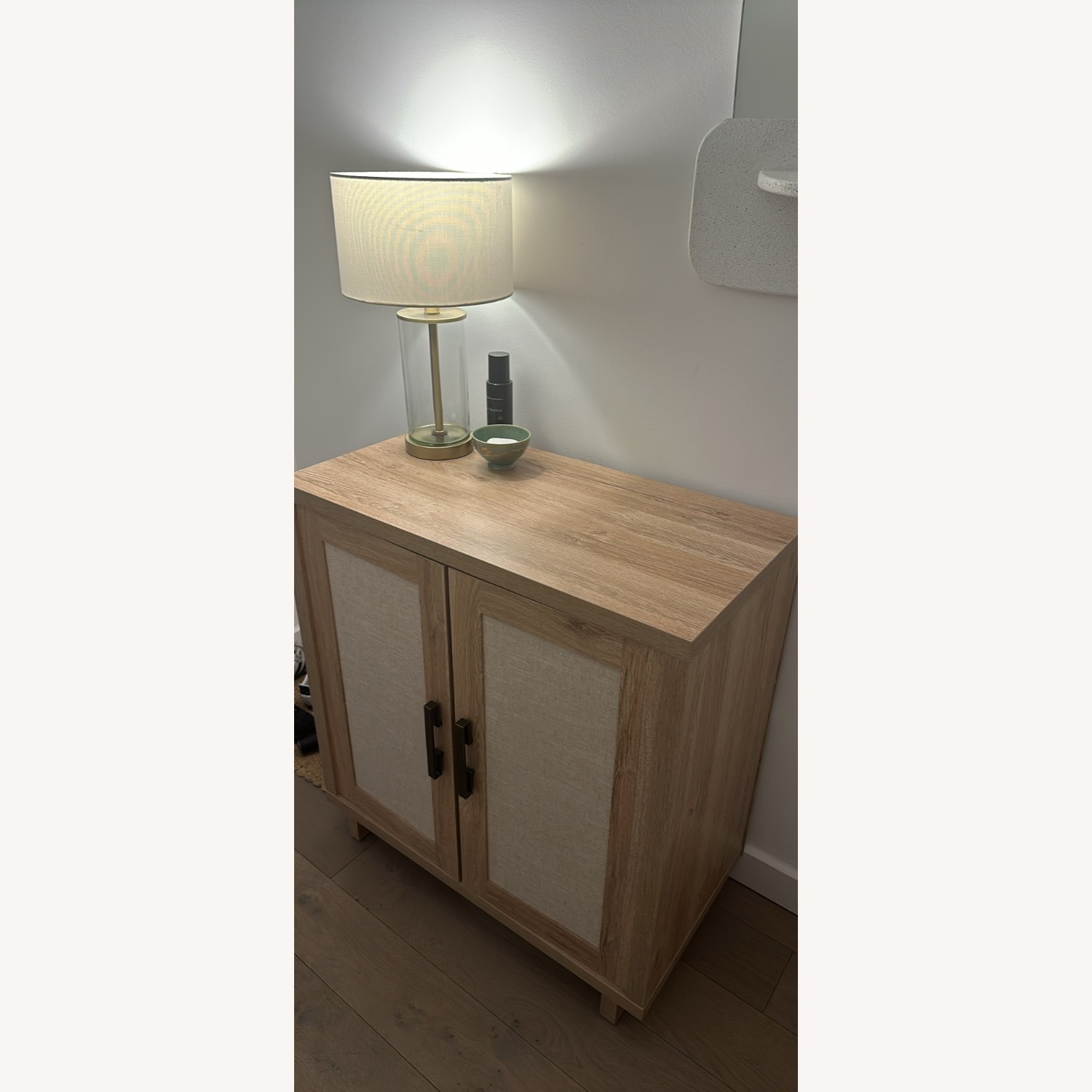 Home Depot Bishop Oak Accent Cabinet with Linen Door - image-1