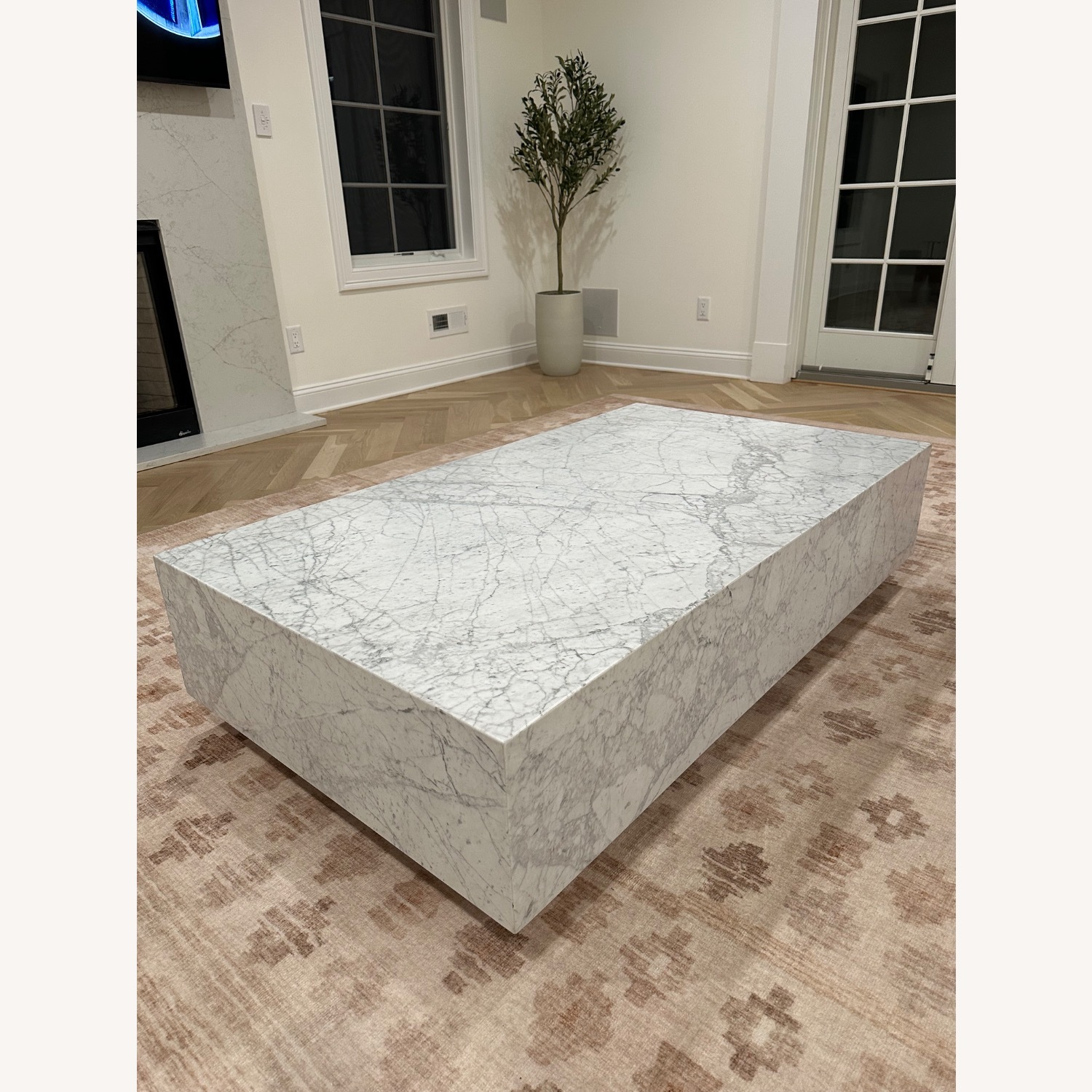 Restoration Hardware Marble Plinth Coffee Table - image-3