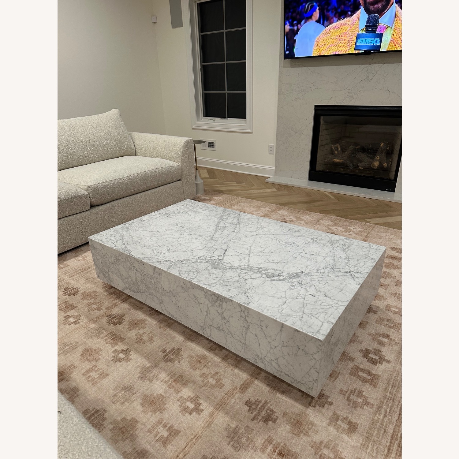 Restoration Hardware Marble Plinth Coffee Table - image-1