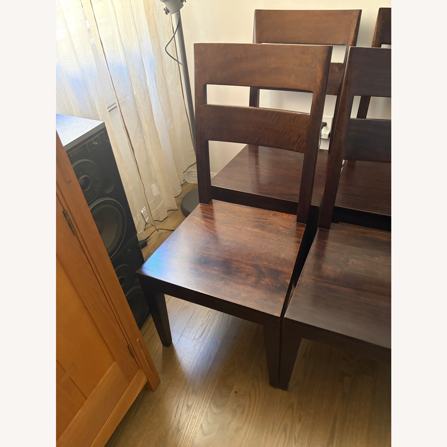 Crate & Barrel Basque Charcoal Dining Chairs, 6 - image-9