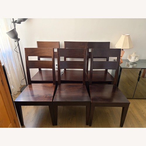Used Crate & Barrel Basque Charcoal Dining Chairs, 6 for sale on AptDeco
