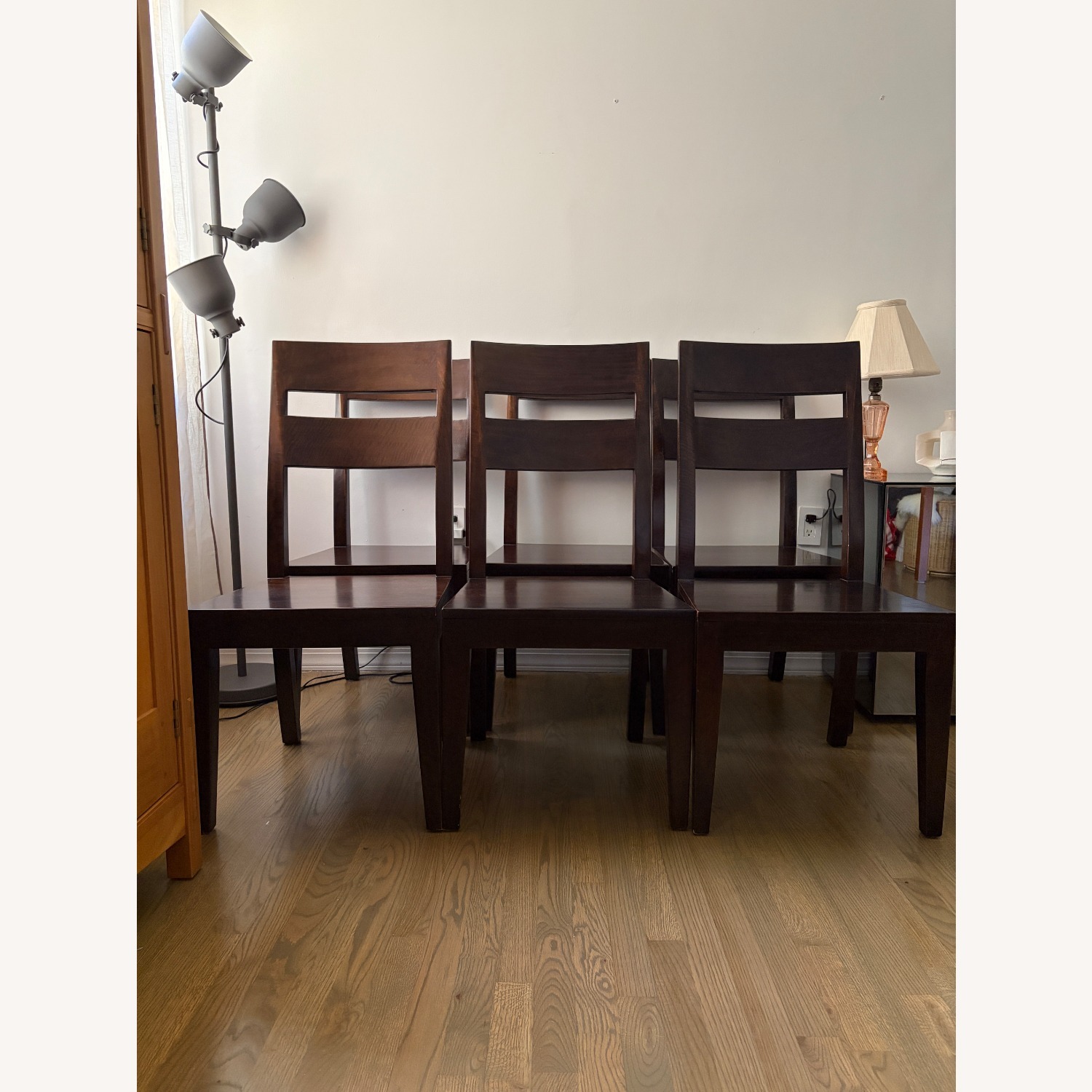 Crate & Barrel Basque Charcoal Dining Chairs, 6 - image-3