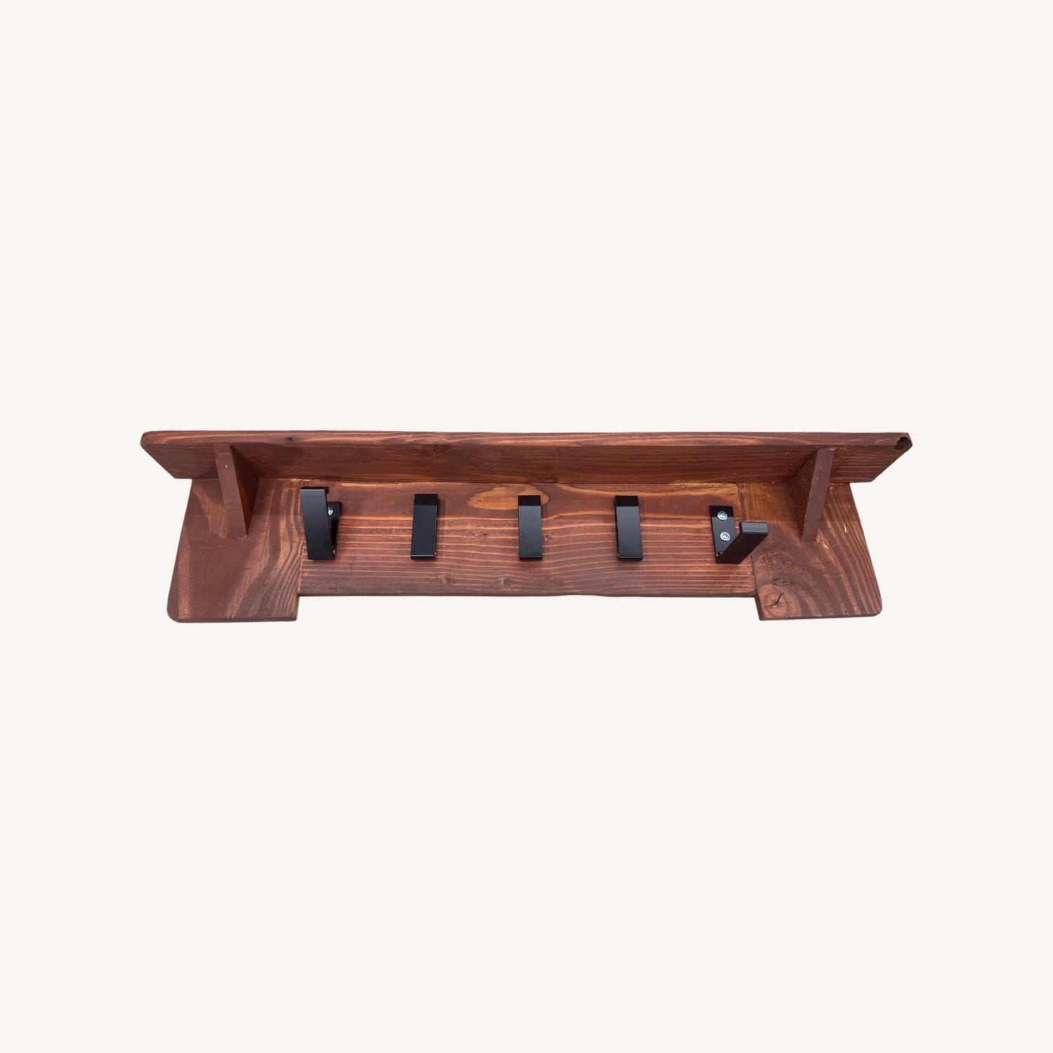 Handmade Wooden Coat Rack with Collapsable Hooks - image-6