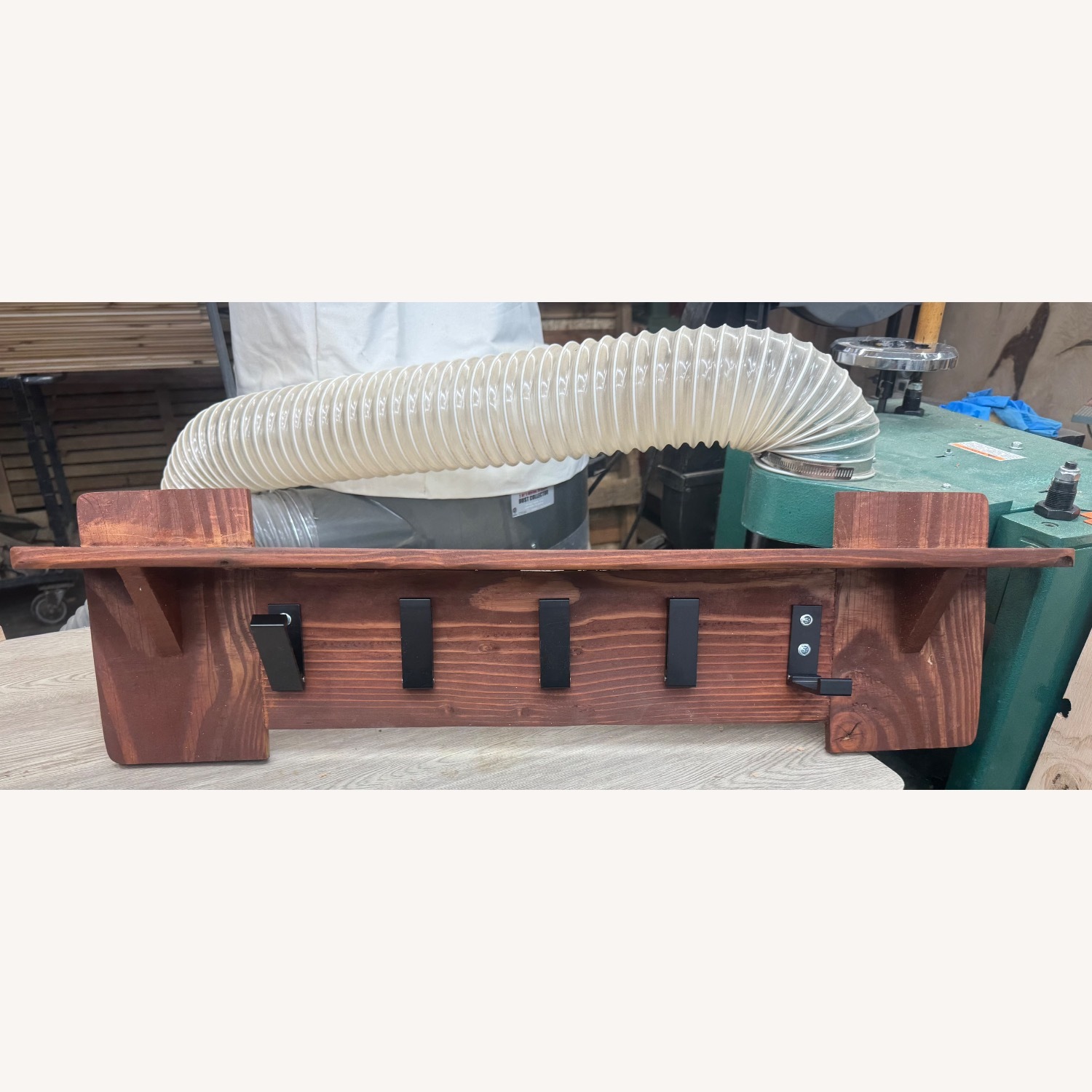 Handmade Wooden Coat Rack with Collapsable Hooks - image-3