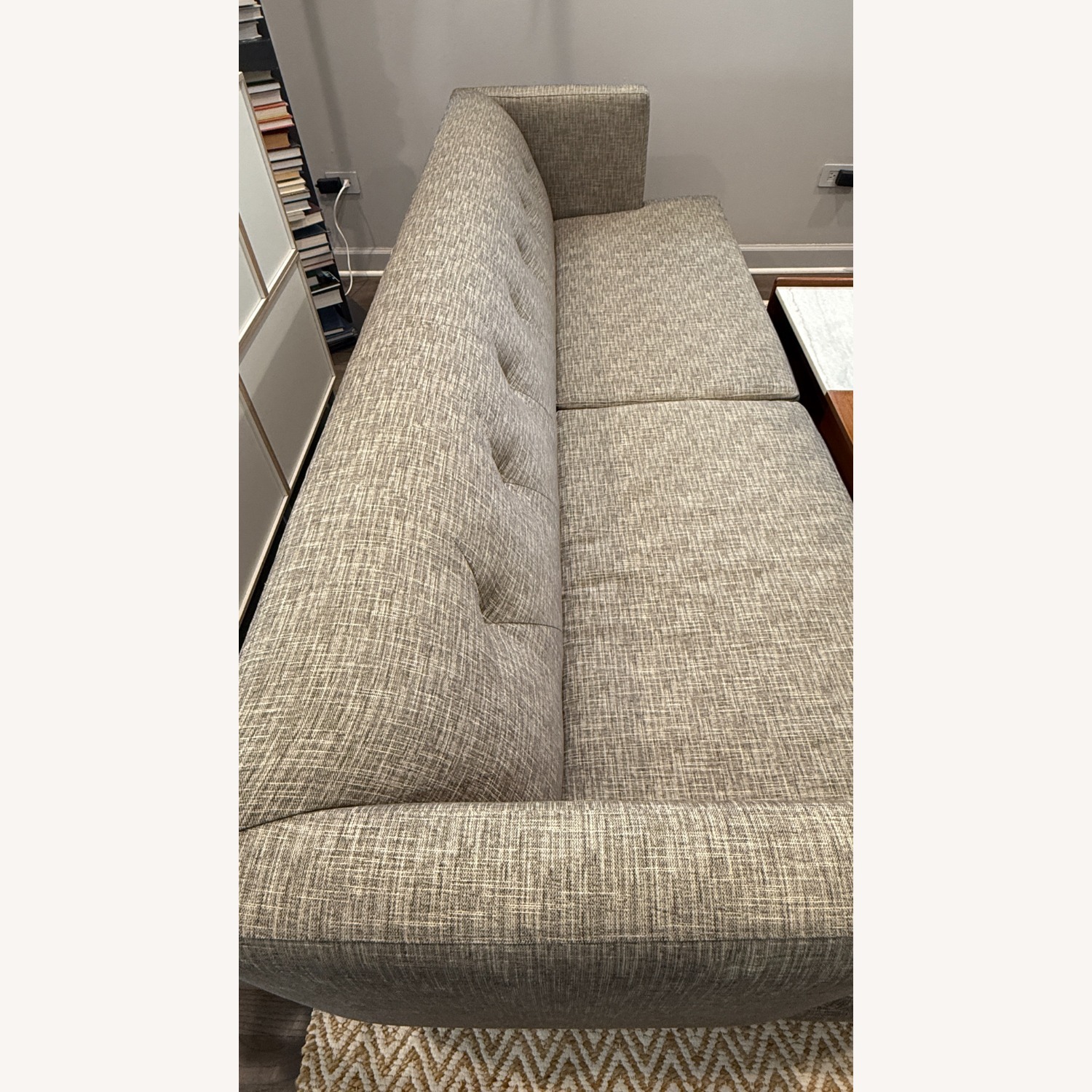 CB2 Avec Midcentury Modern Sofa in Grey Tweed - image-11