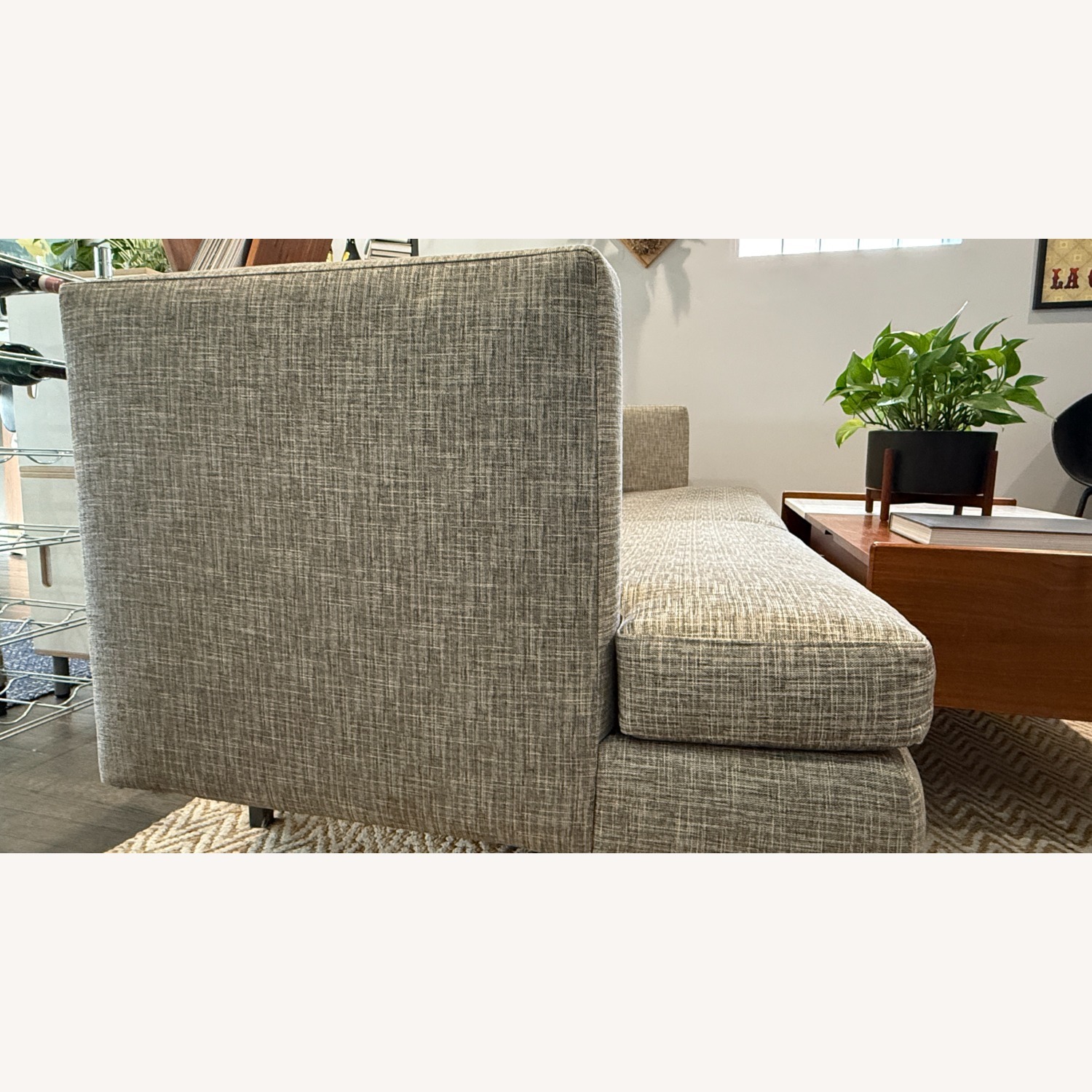 CB2 Avec Midcentury Modern Sofa in Grey Tweed - image-12