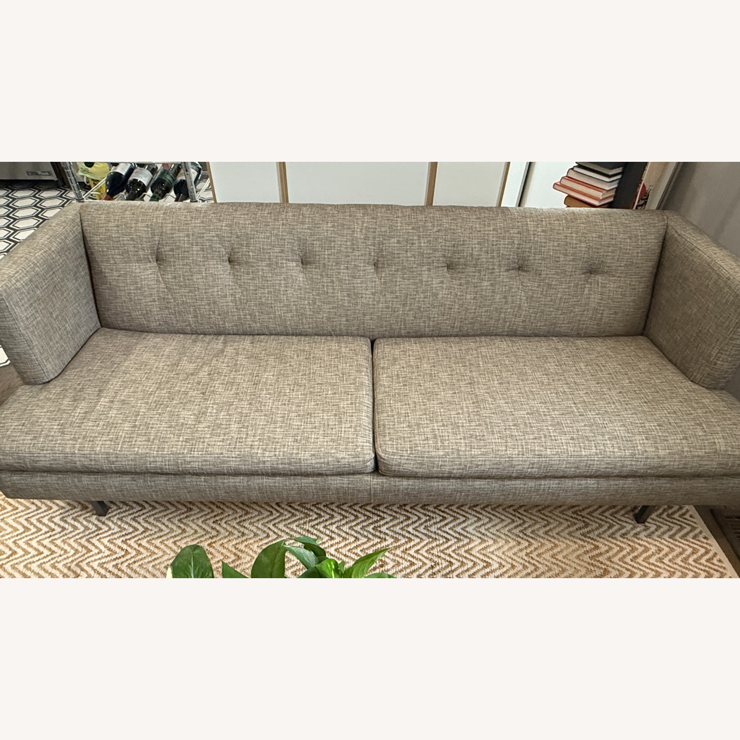CB2 Avec Midcentury Modern Sofa in Grey Tweed - image-7