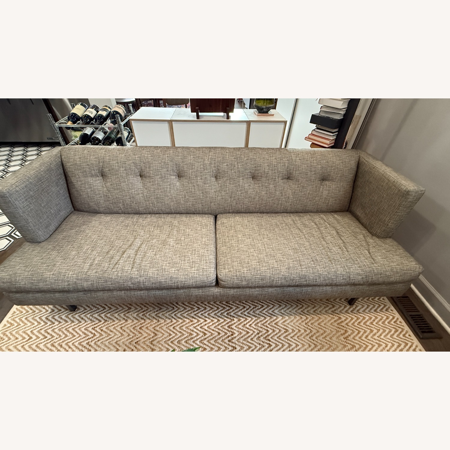 CB2 Avec Midcentury Modern Sofa in Grey Tweed - image-2
