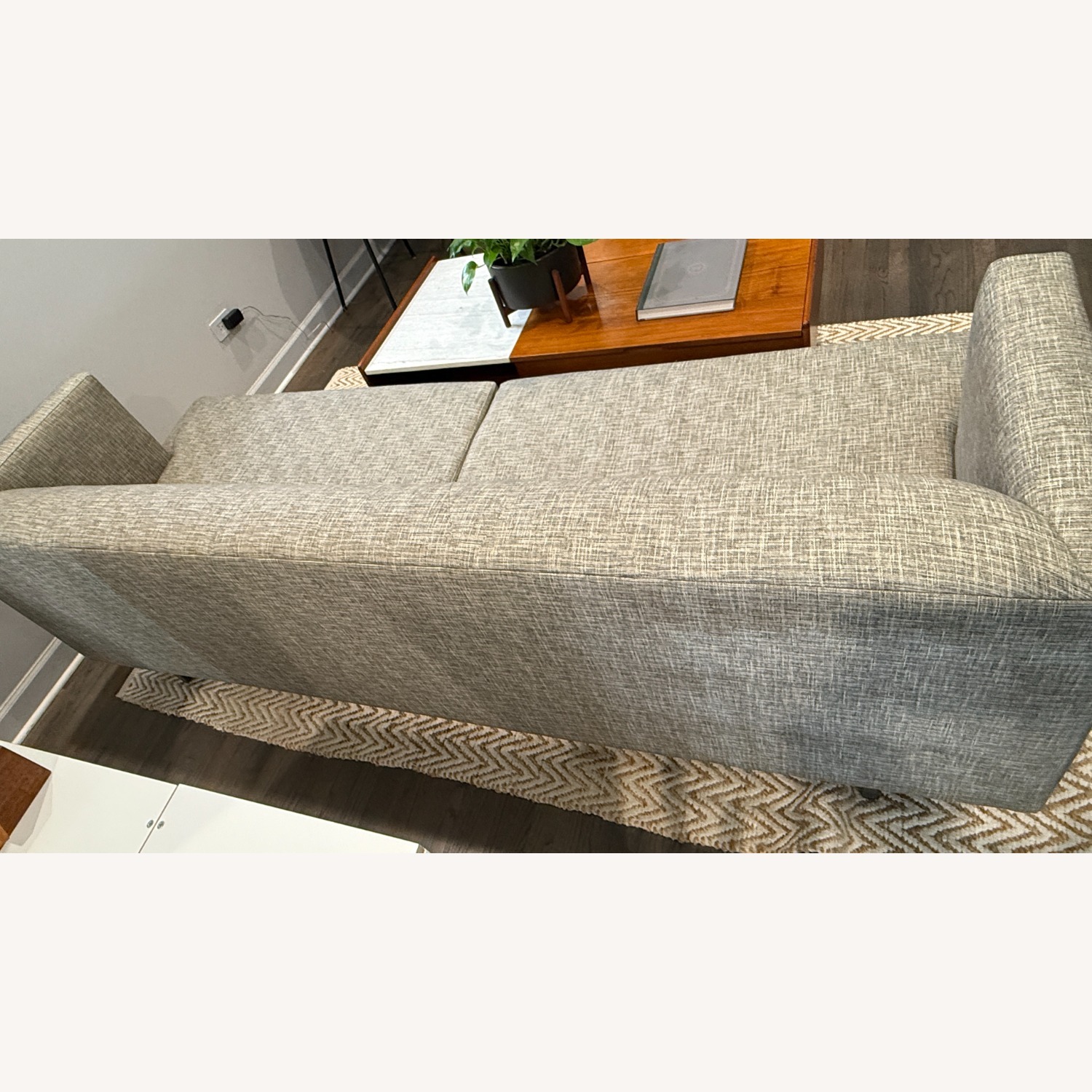 CB2 Avec Midcentury Modern Sofa in Grey Tweed - image-8