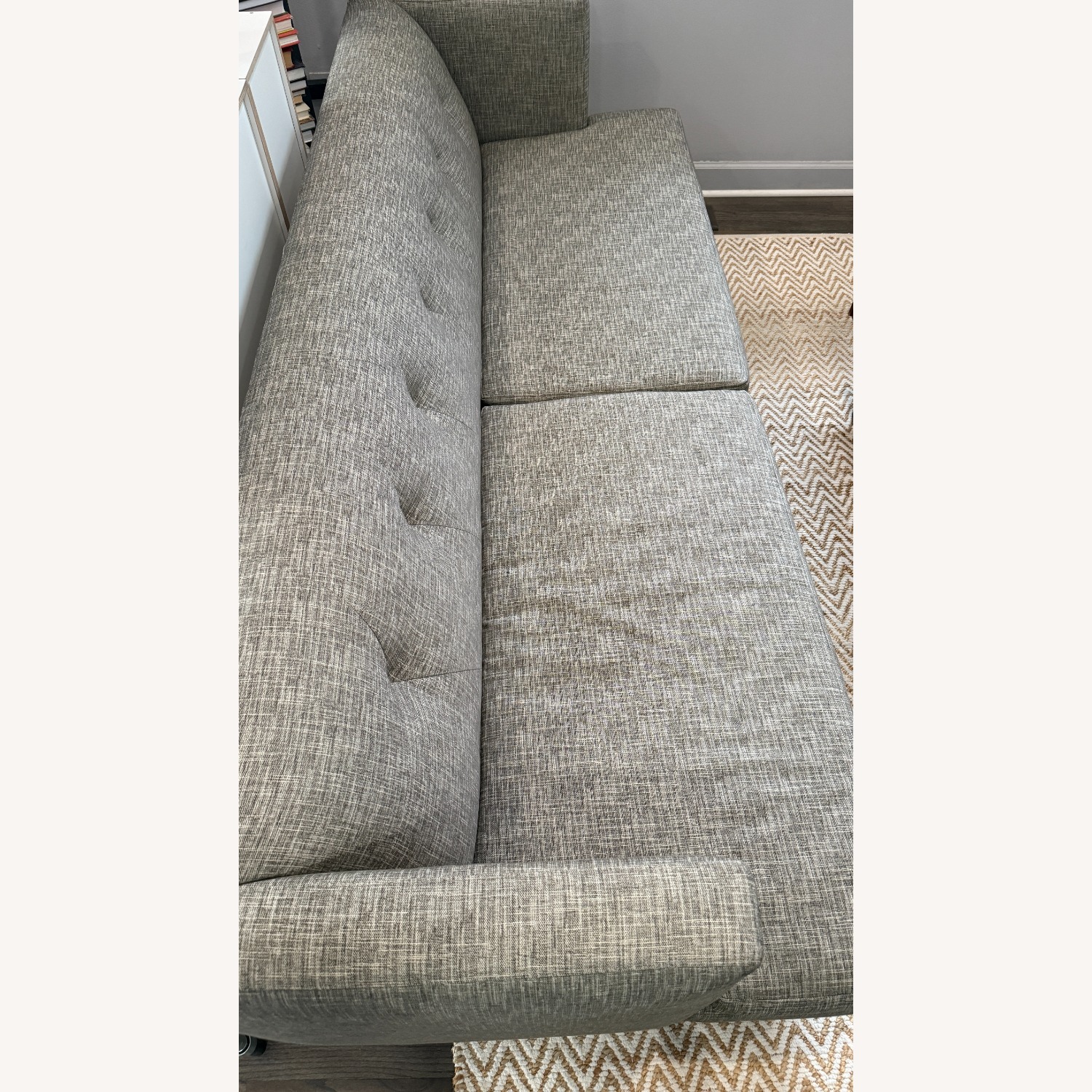 CB2 Avec Midcentury Modern Sofa in Grey Tweed - image-14