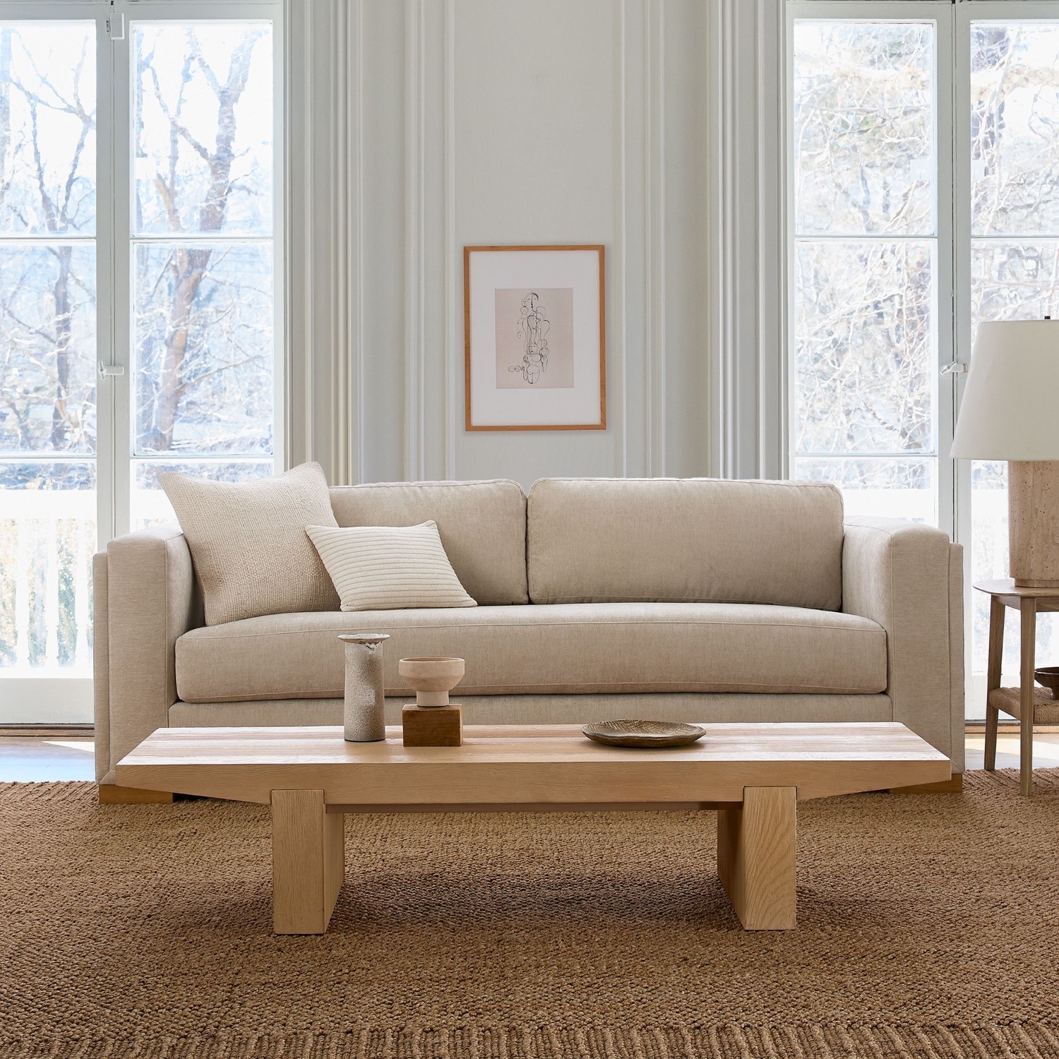 West Elm Owen Coffee Table (60") Wheat - image-1