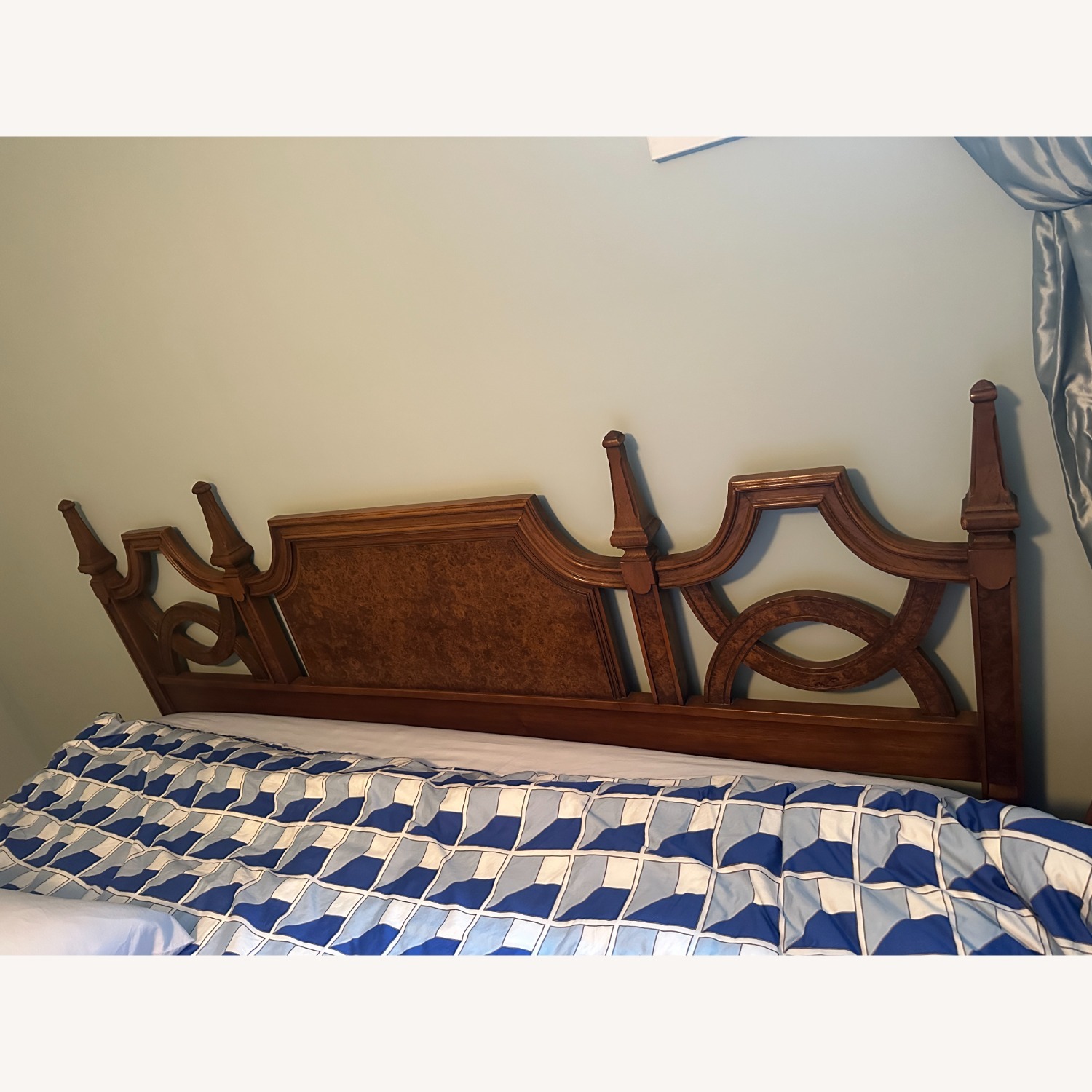 Burl Wood Vintage Headboard - image-1