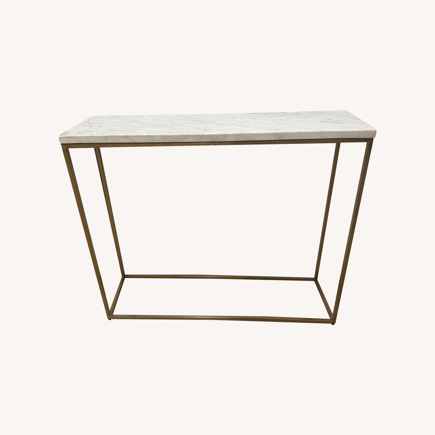 CB2 White Marble Side Table - image-0