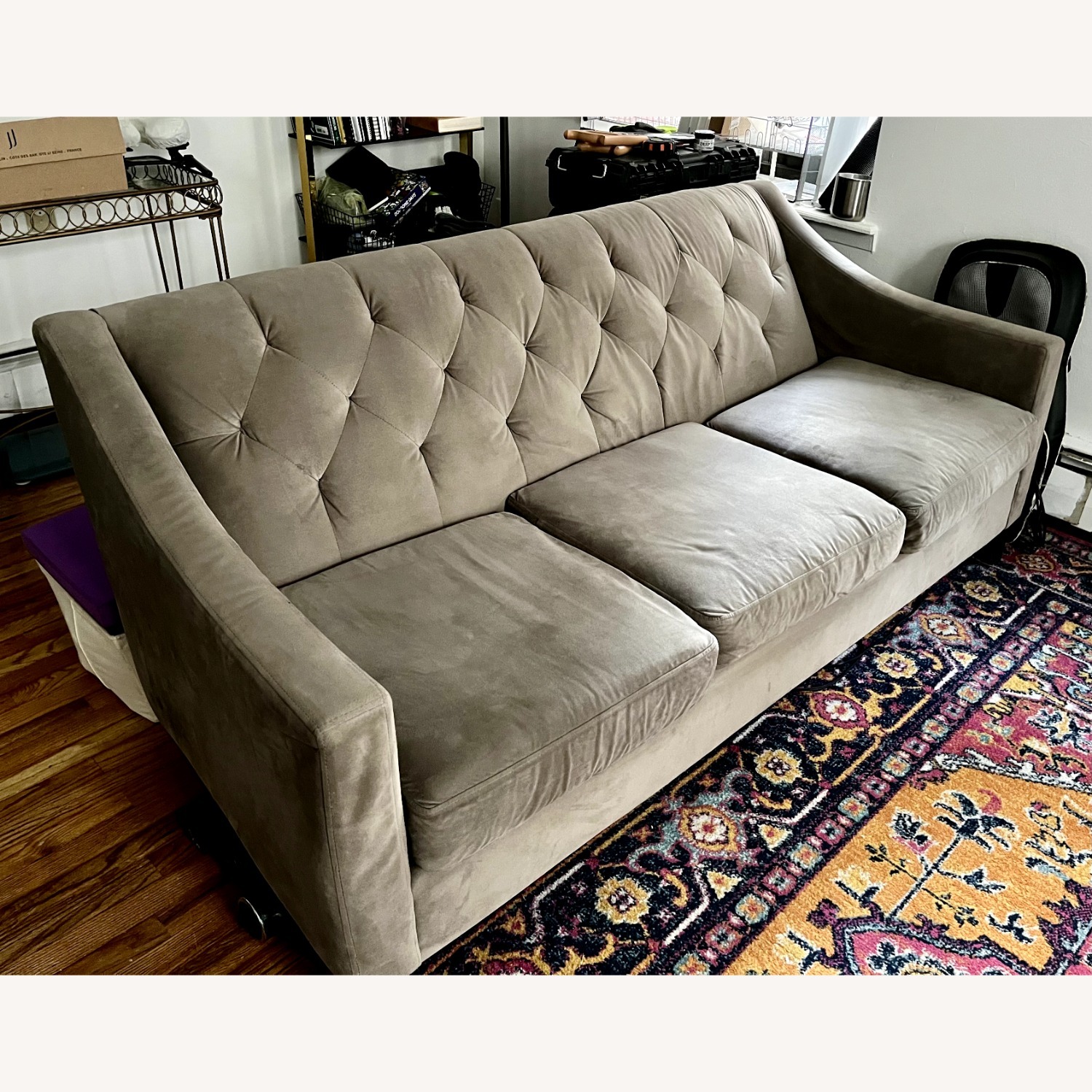 Macy's Chloe Velvet Tufted Sofa - image-2