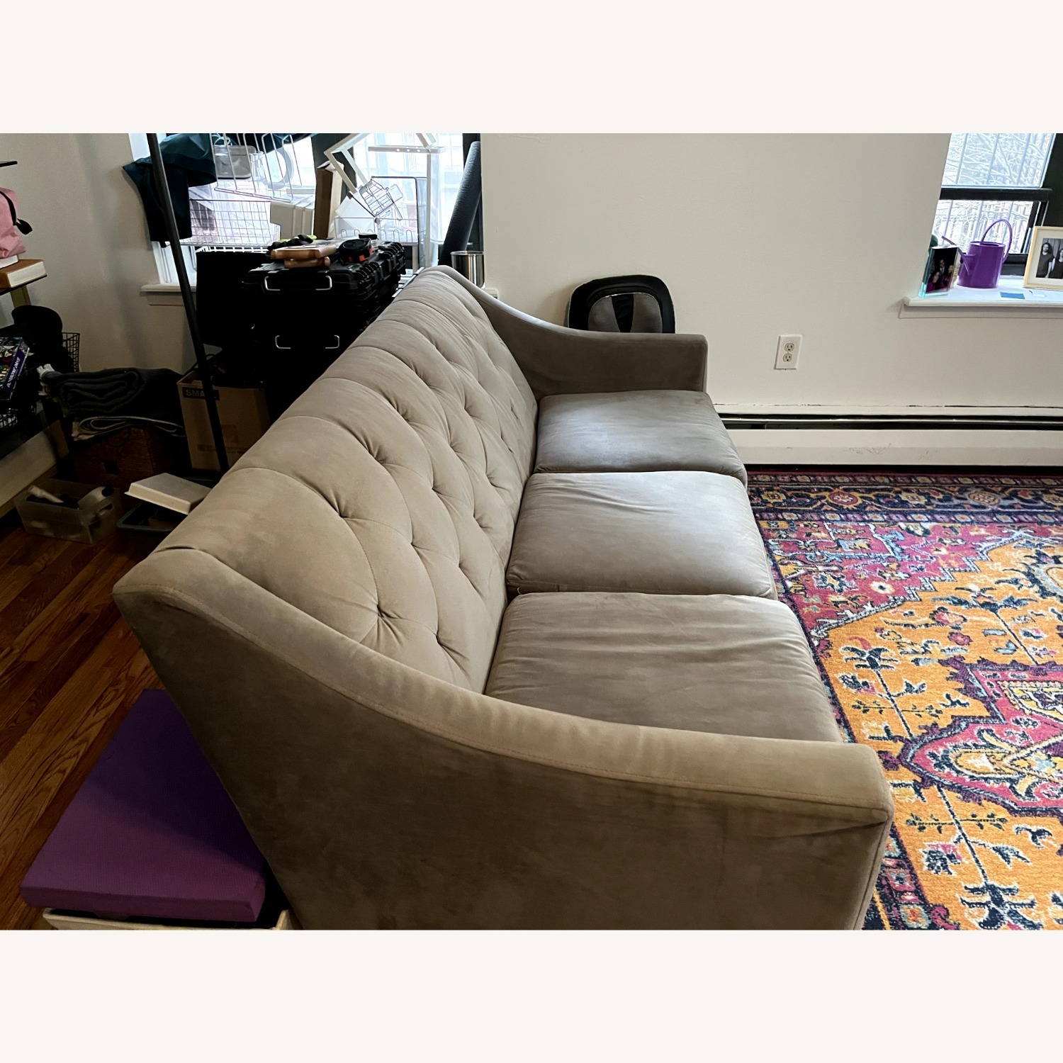 Macy's Chloe Velvet Tufted Sofa - image-3