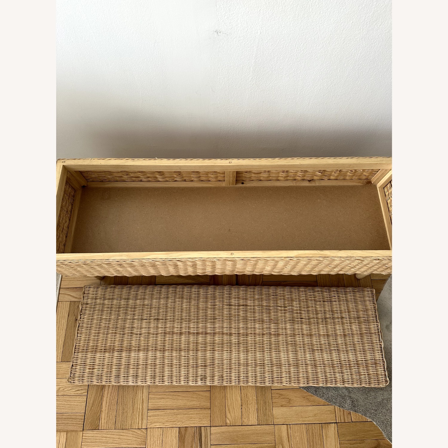 IKEA TOLKNING Bench with Storage, Handmade Rattan - image-6
