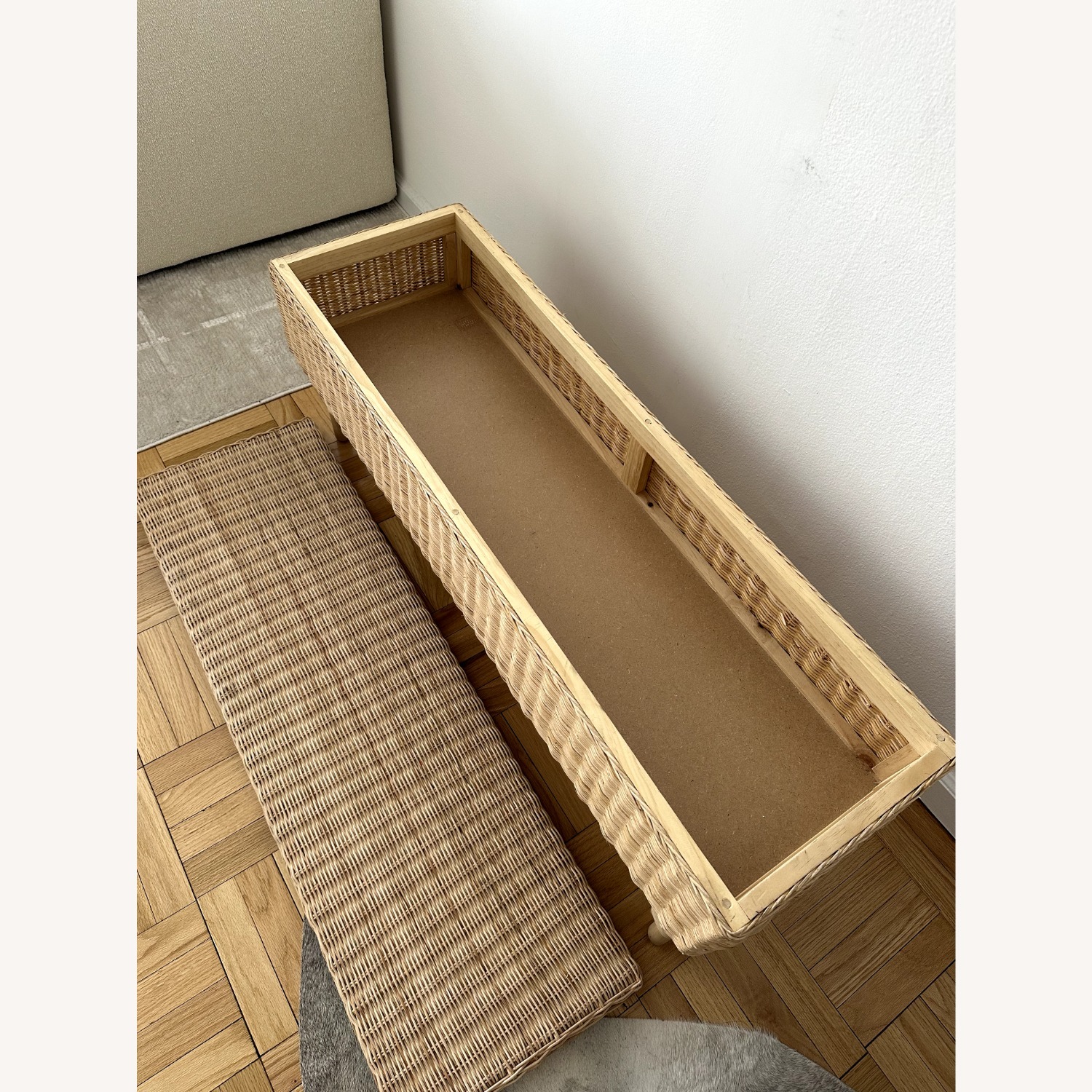 IKEA TOLKNING Bench with Storage, Handmade Rattan - image-2