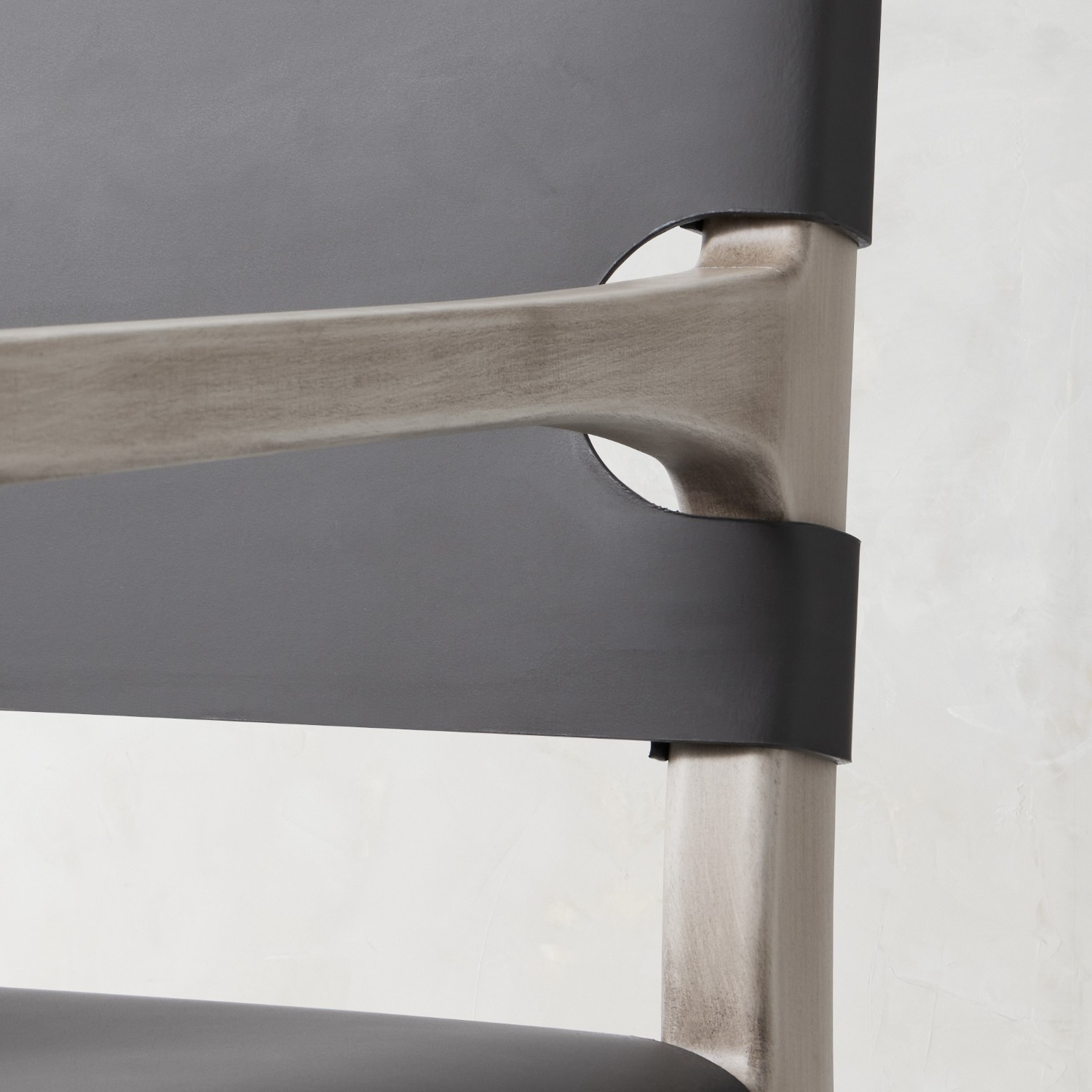 Williams Sonoma Stratton Leather Slung Armchair - image-1