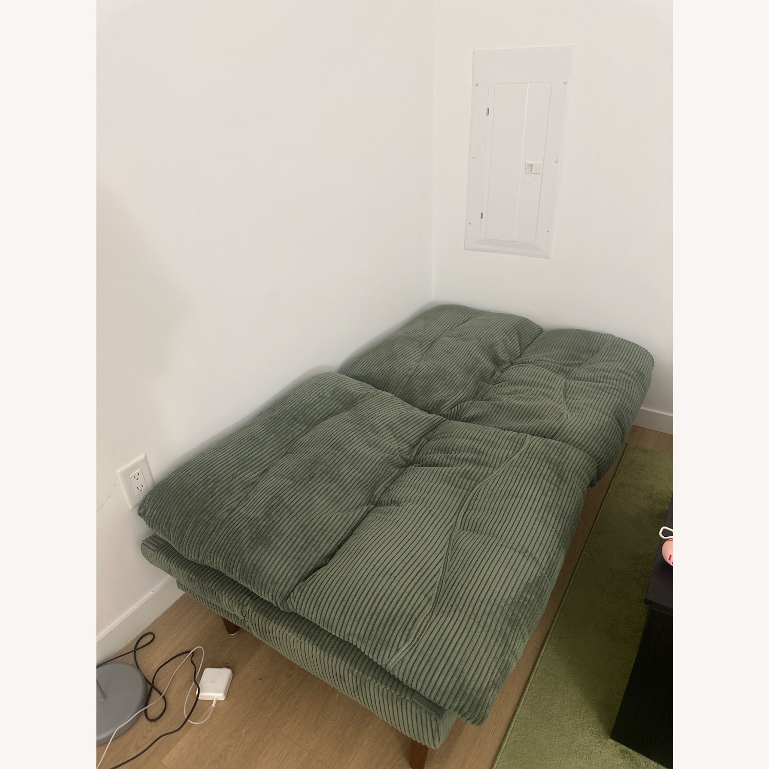 71" Corduroy Futon Convertible Sofa Bed - image-1