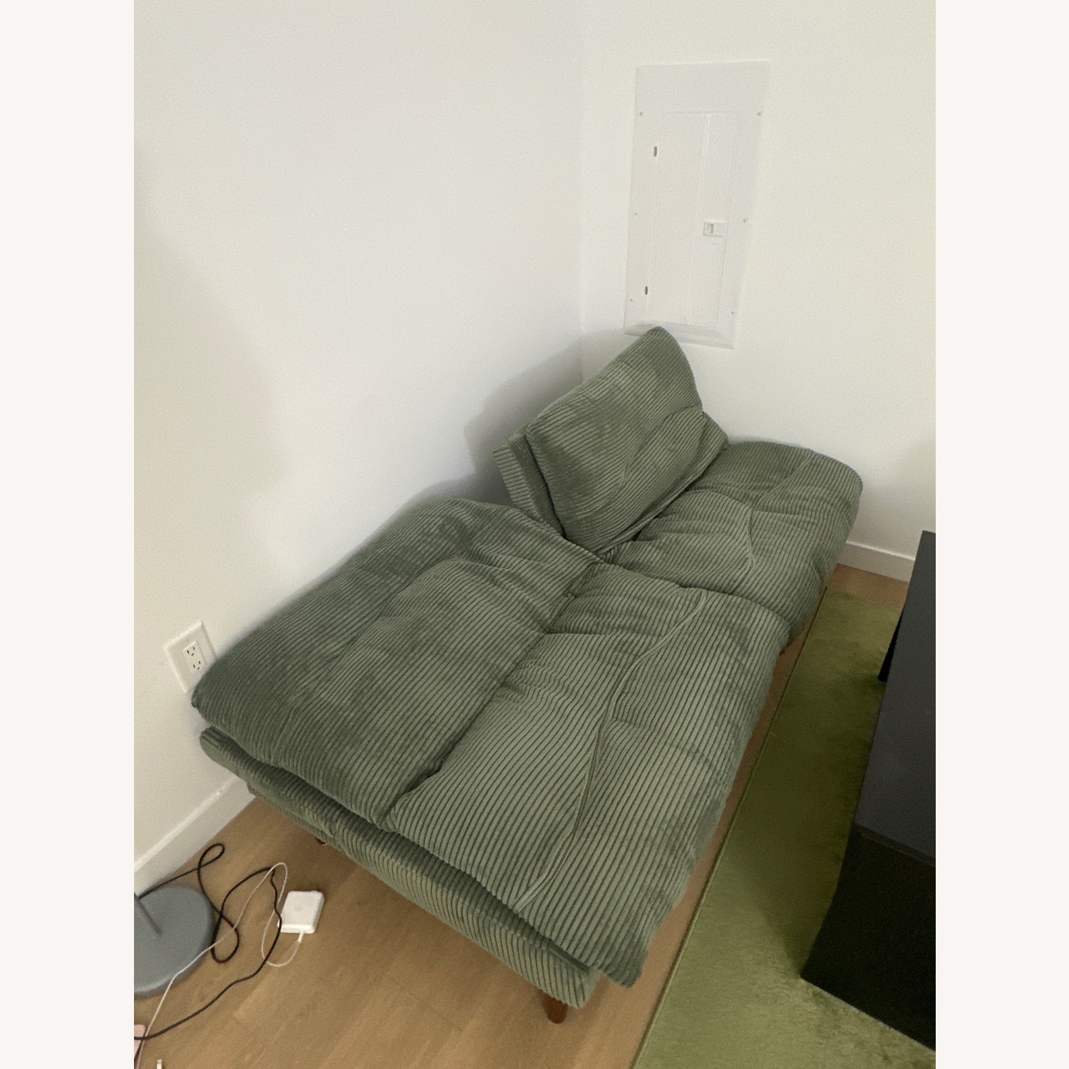71" Corduroy Futon Convertible Sofa Bed - image-2
