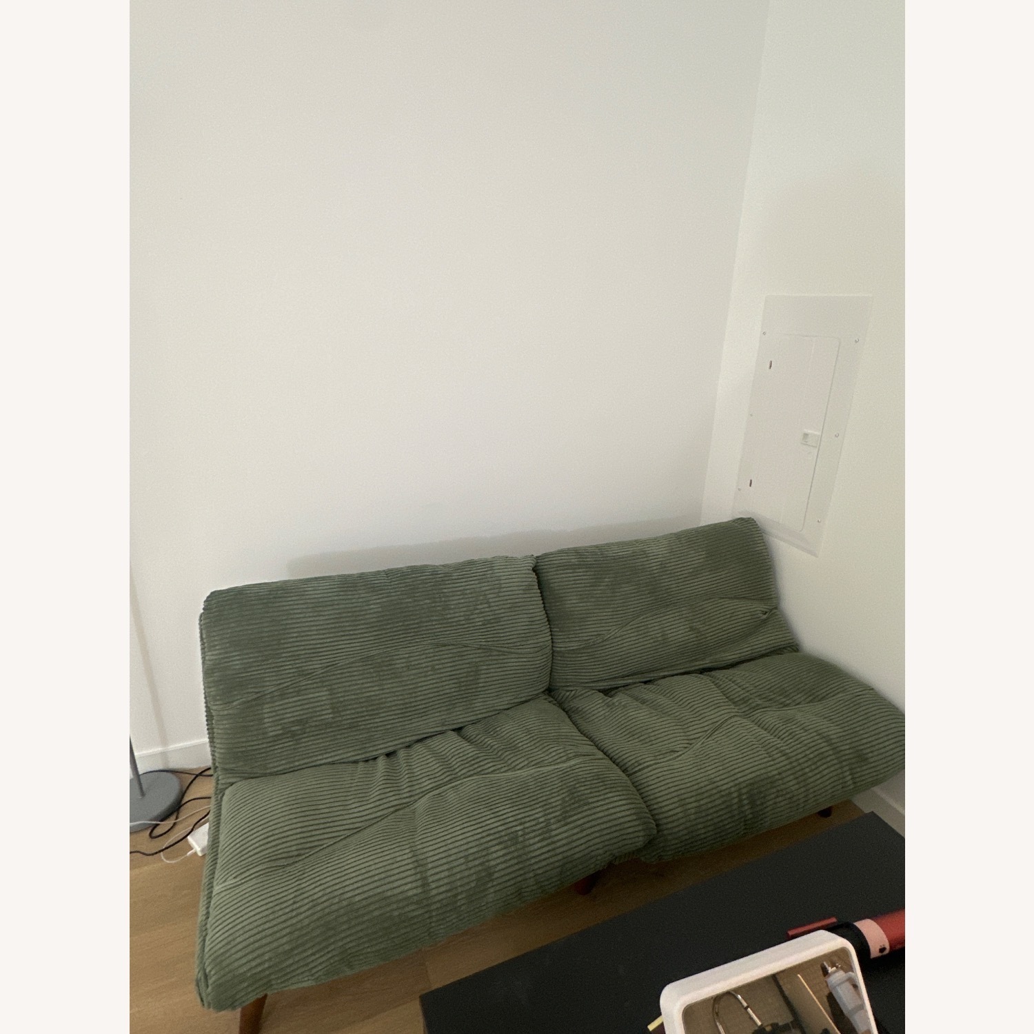 71" Corduroy Futon Convertible Sofa Bed - image-3