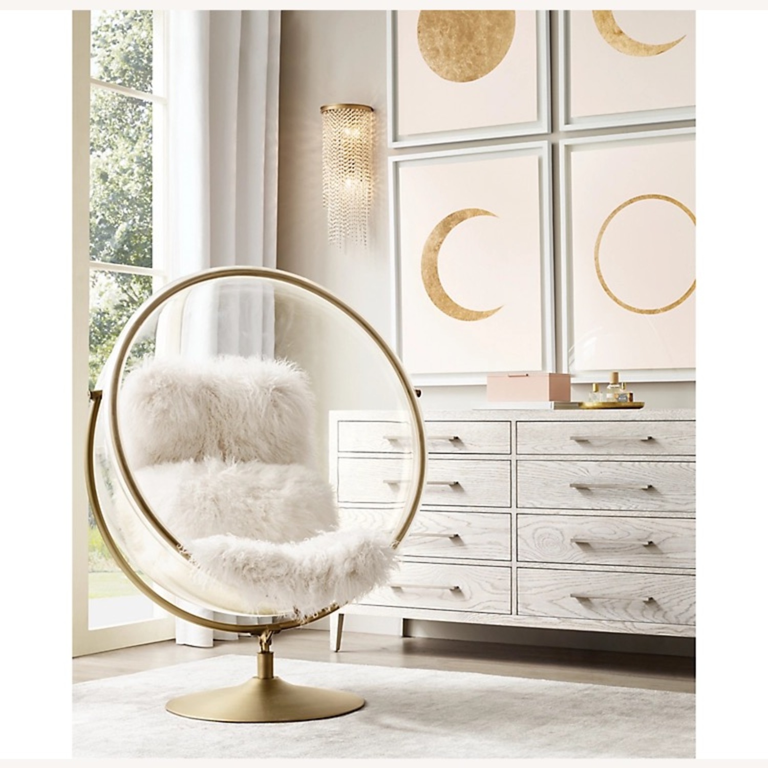 Restoration Hardware Mina Acrylic Ball Chair - image-2