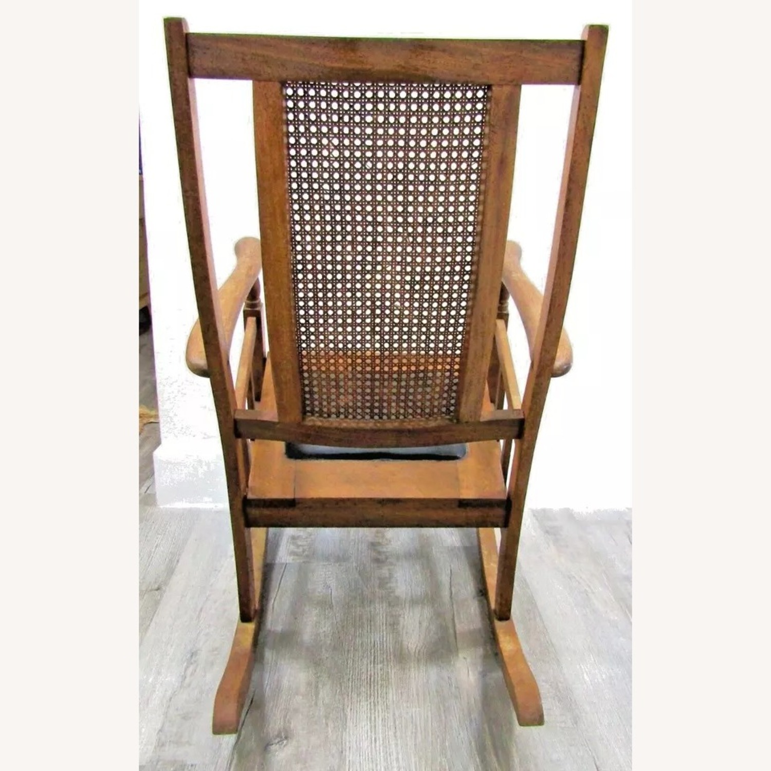Antique Mission Style Oak Cane Back Rocking Chair - image-5