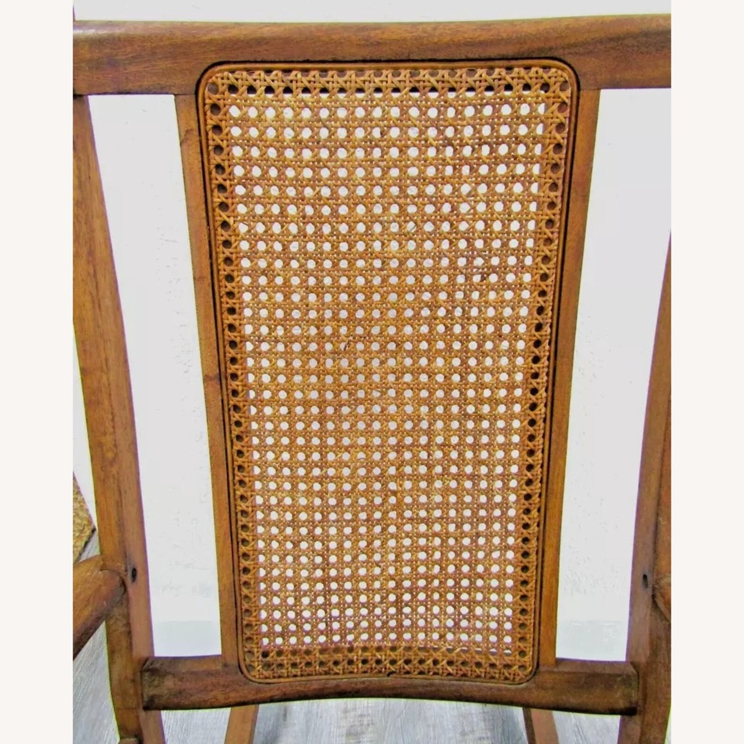 Antique Mission Style Oak Cane Back Rocking Chair - image-10