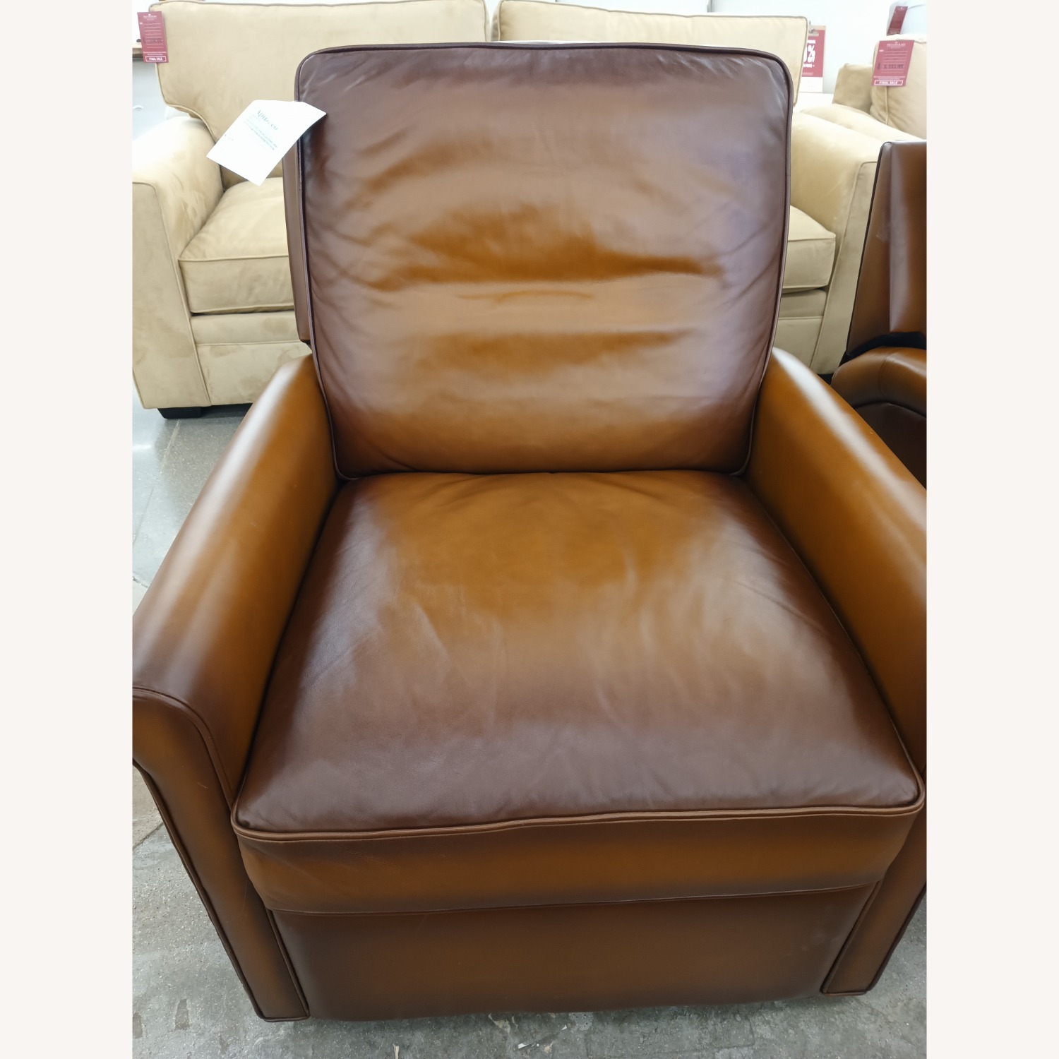 Pottery Barn Tyler Roll Arm Leather Swivel Recliner - image-0