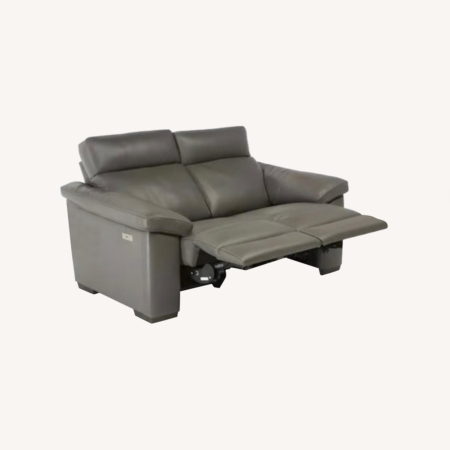 Natuzzi Estremo Leather Loveseat - image-0