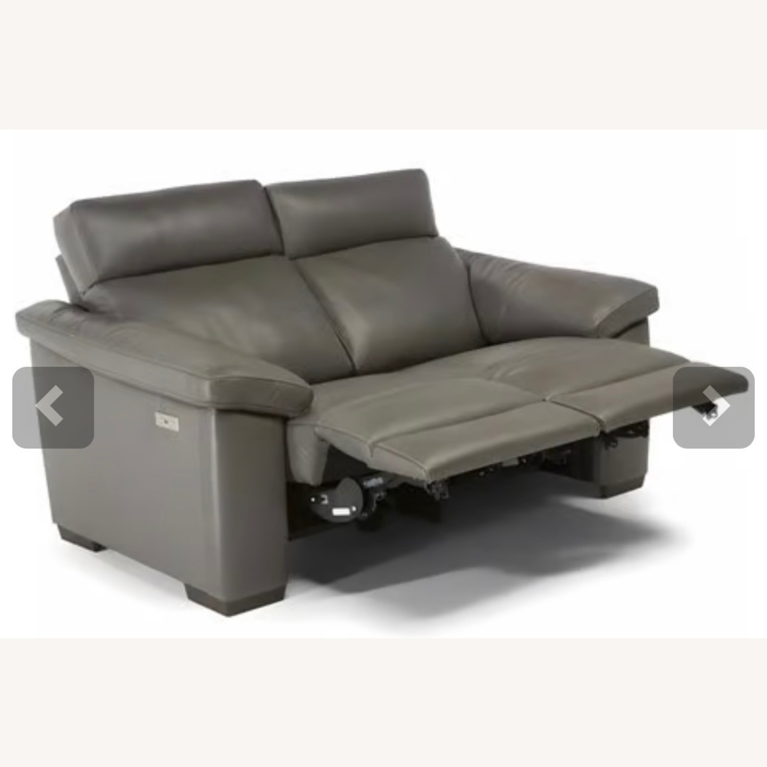 Natuzzi Estremo Leather Loveseat - image-1