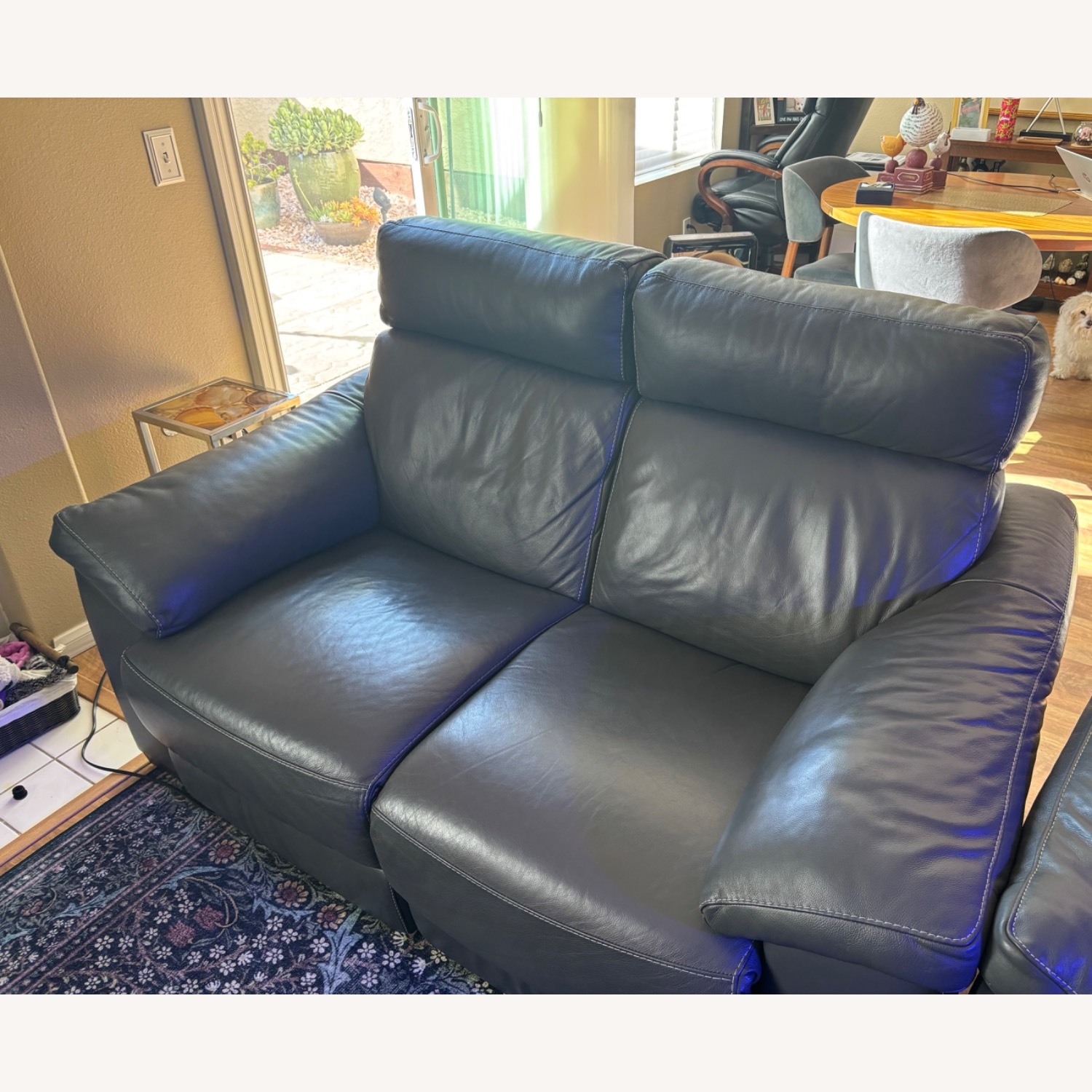 Natuzzi Estremo Leather Loveseat - image-4