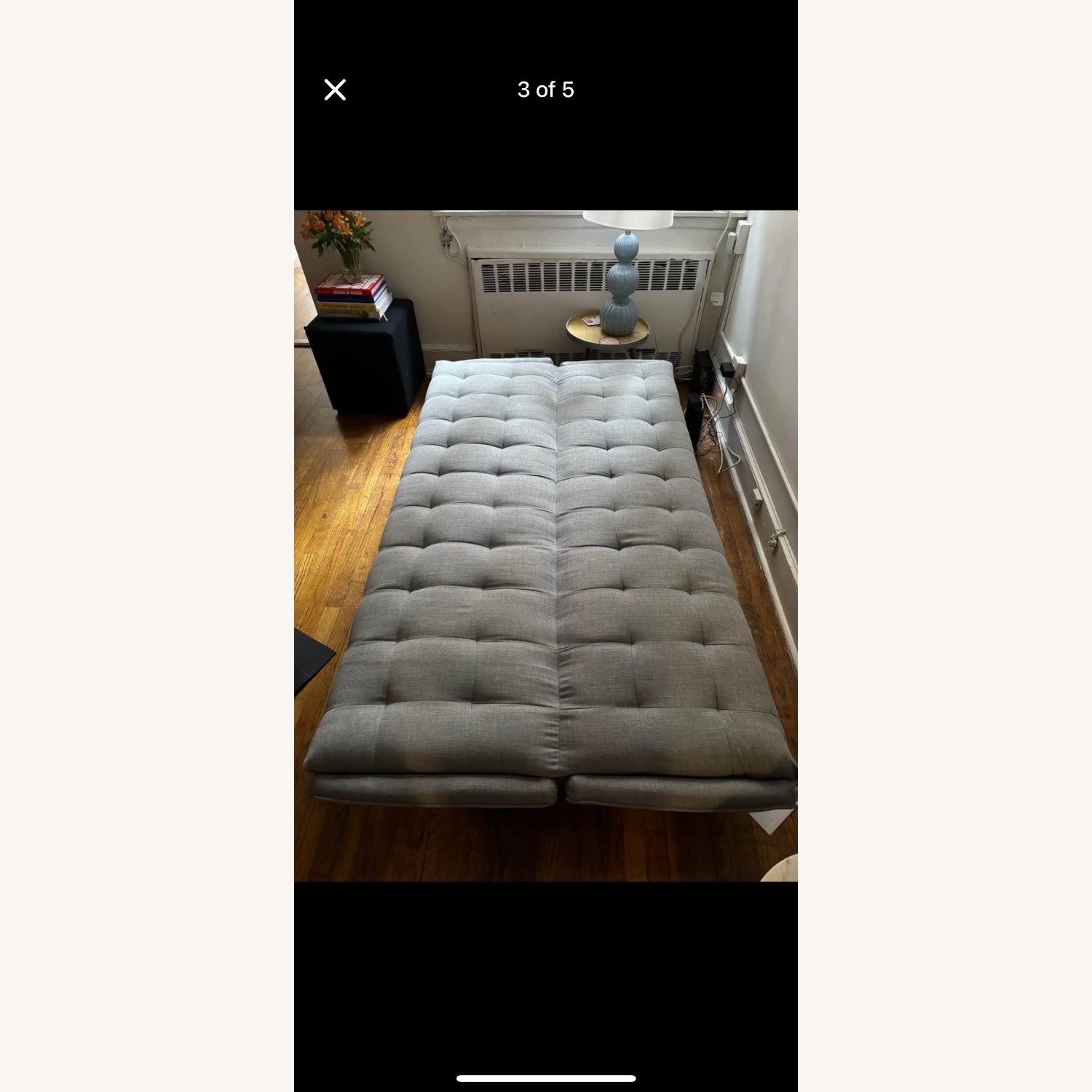 Blue/Gray Futon - image-1