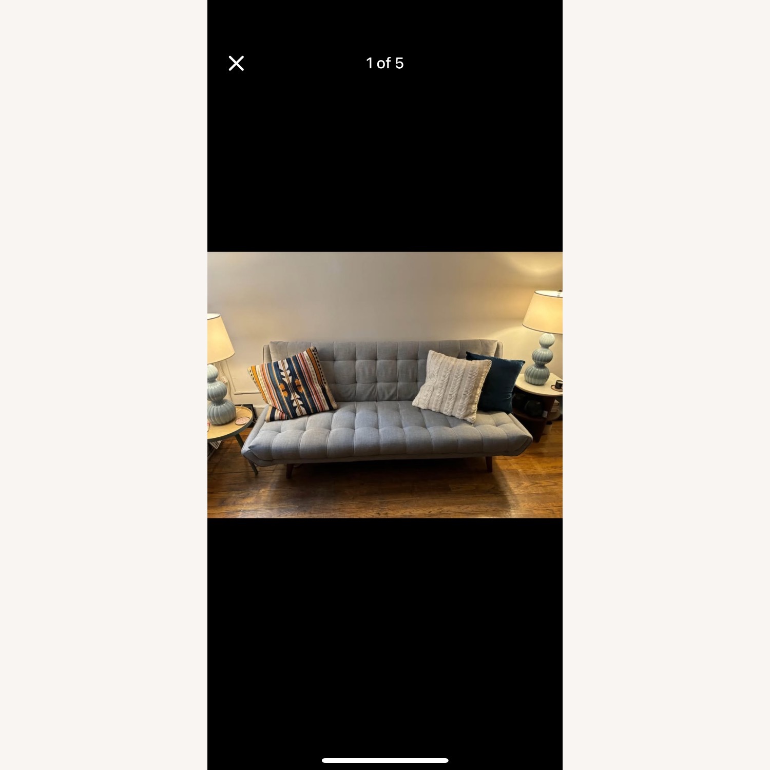 Blue/Gray Futon - image-3