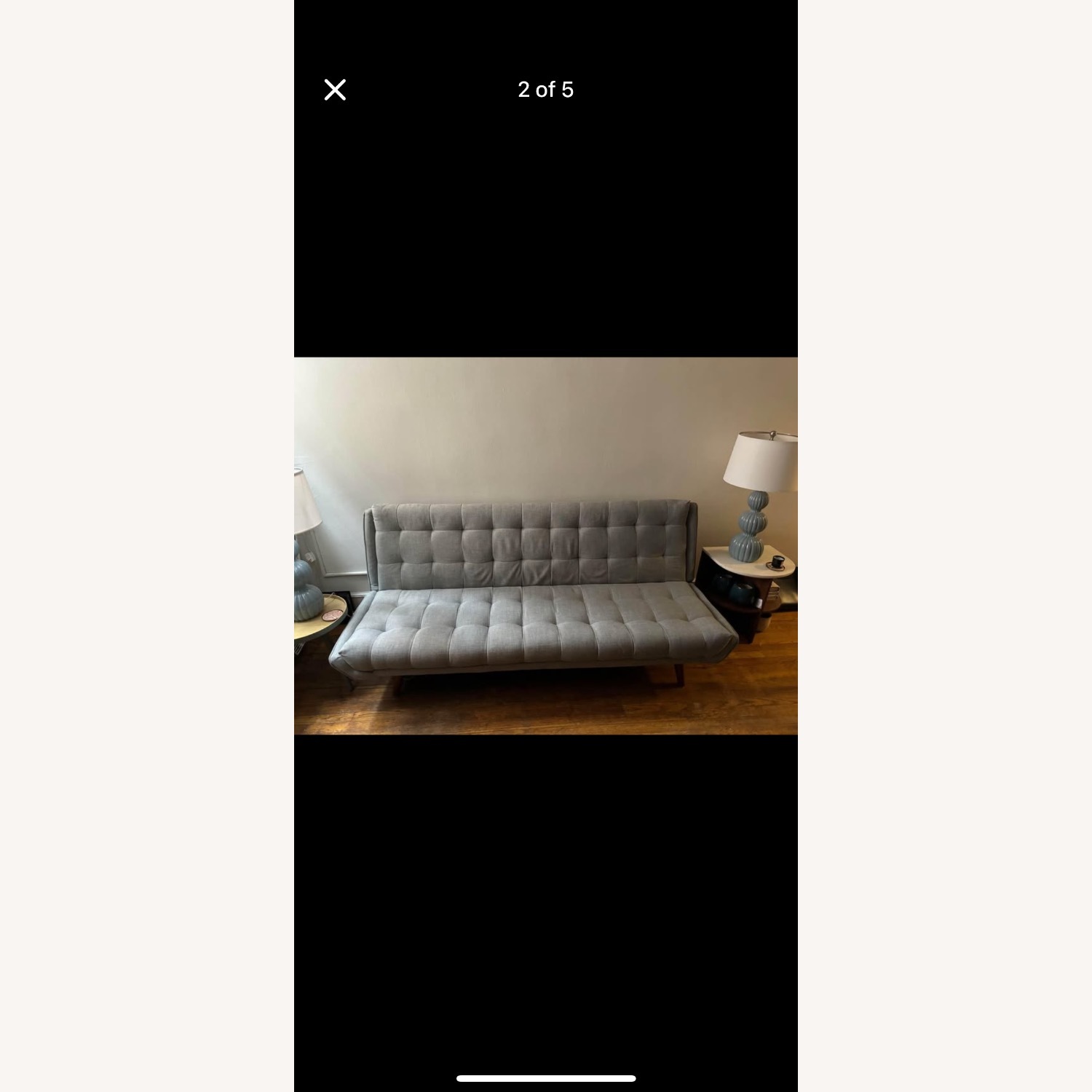 Blue/Gray Futon - image-2
