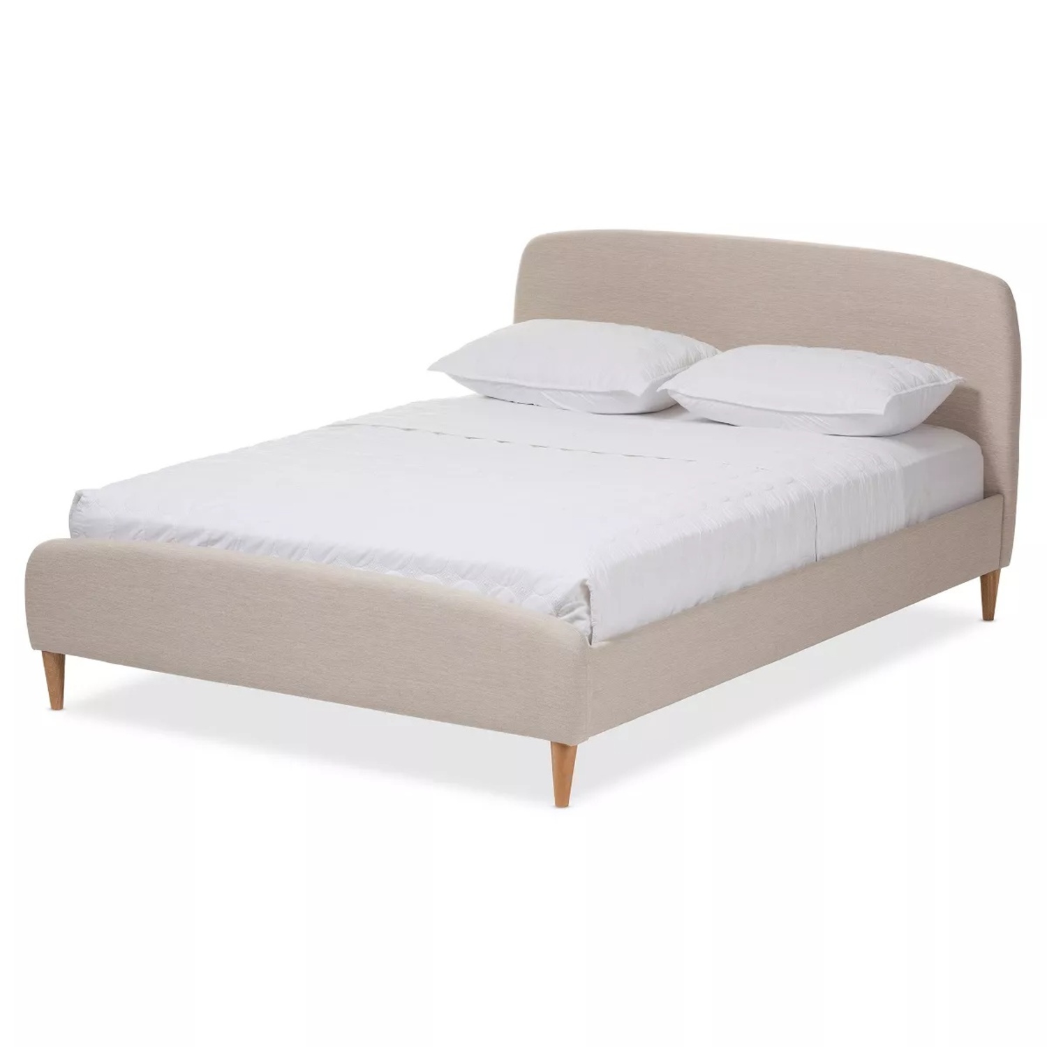Baxton Studio Mia Mid Century Queen Bed Frame - image-6