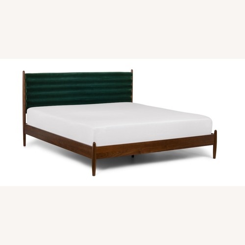 Used Article Lenia Plush Green King Bed   for sale on AptDeco