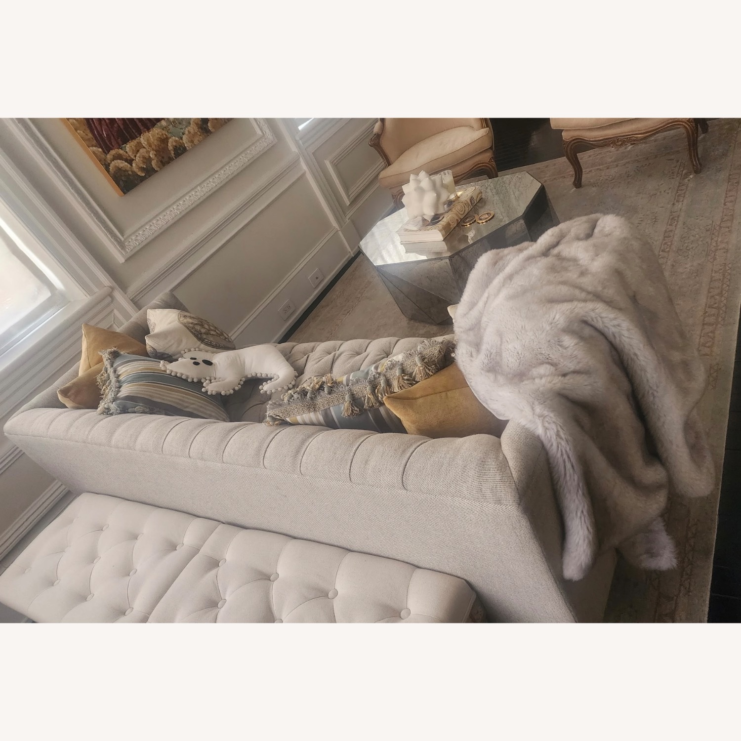 West Elm Modern Chesterfield 79" Sofa - image-3