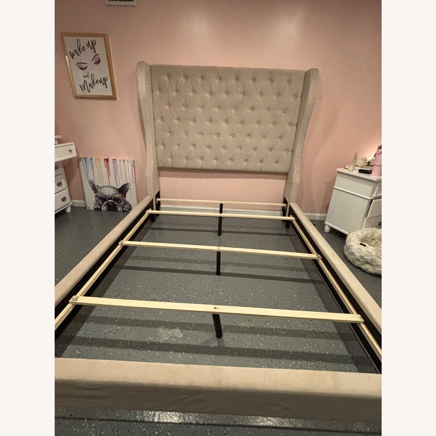 Winfree Upholstered Wingback Bed - image-1