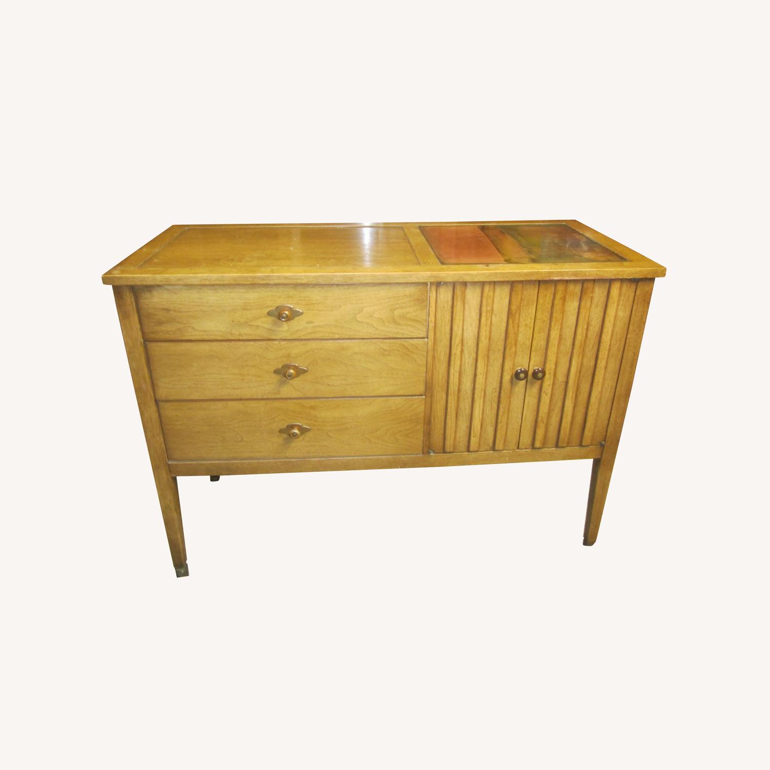 Rare Find Broyhill Rolling Cart W Copper Accents - image-0