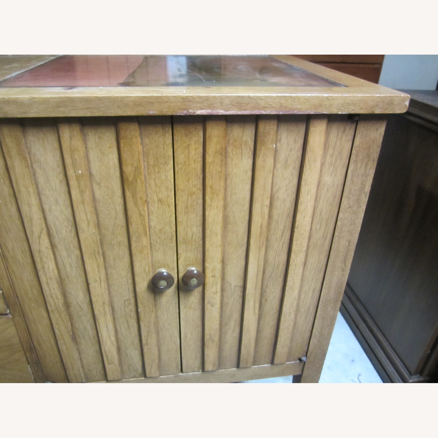 Rare Find Broyhill Rolling Cart W Copper Accents - image-2