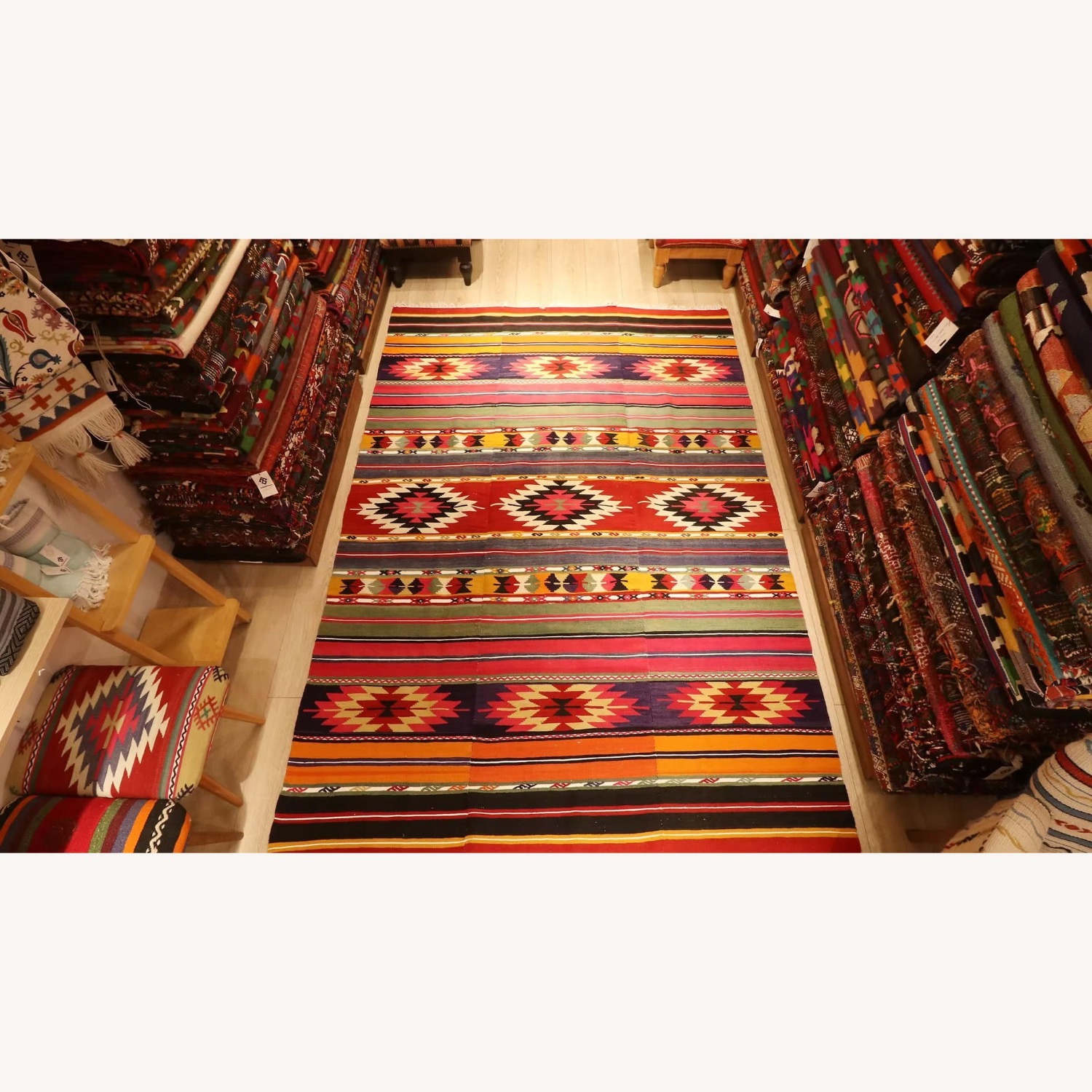 Southwestern Style Bohemian Geometric Kilim - image-1