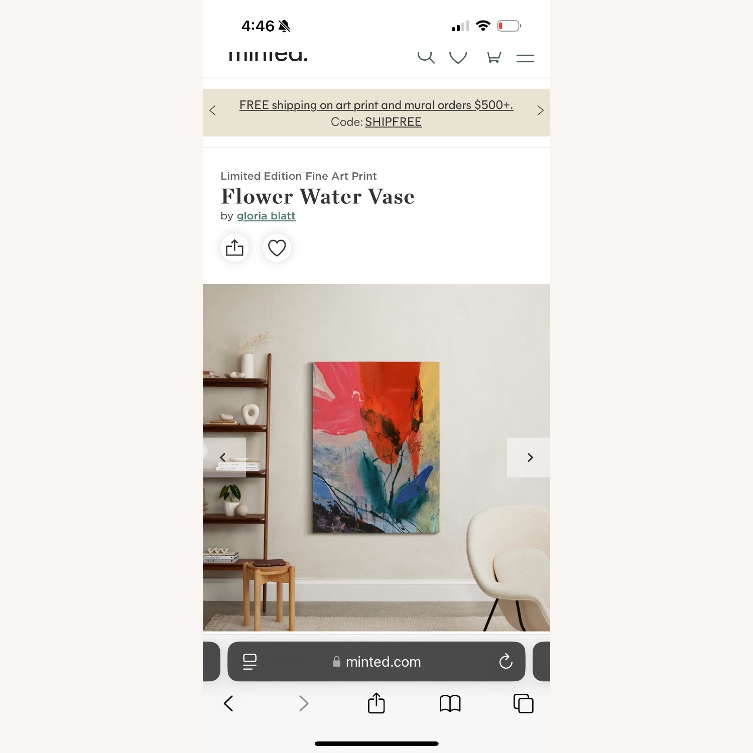 Minted Flower Vase Art - image-2