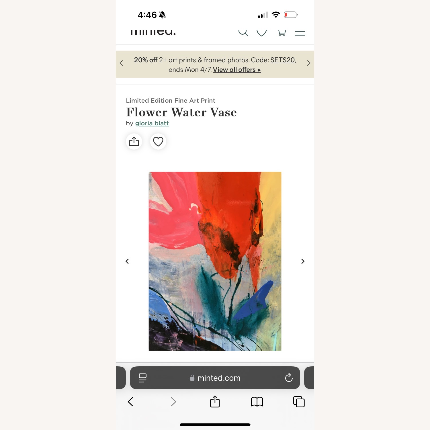 Minted Flower Vase Art - image-3