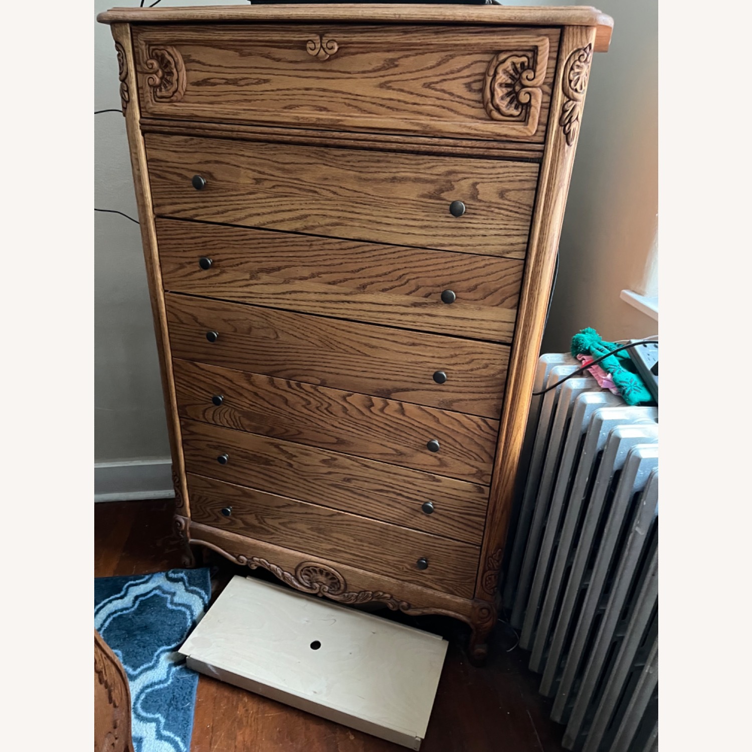 Bebe Oak 7 drawer Dresser W Secret Box - image-0