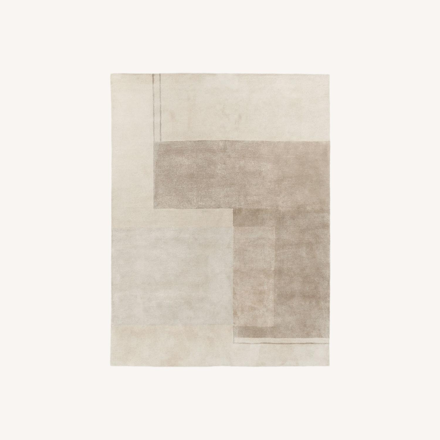 West Elm Colorblock Shine Wool Rug 5X8 - image-0